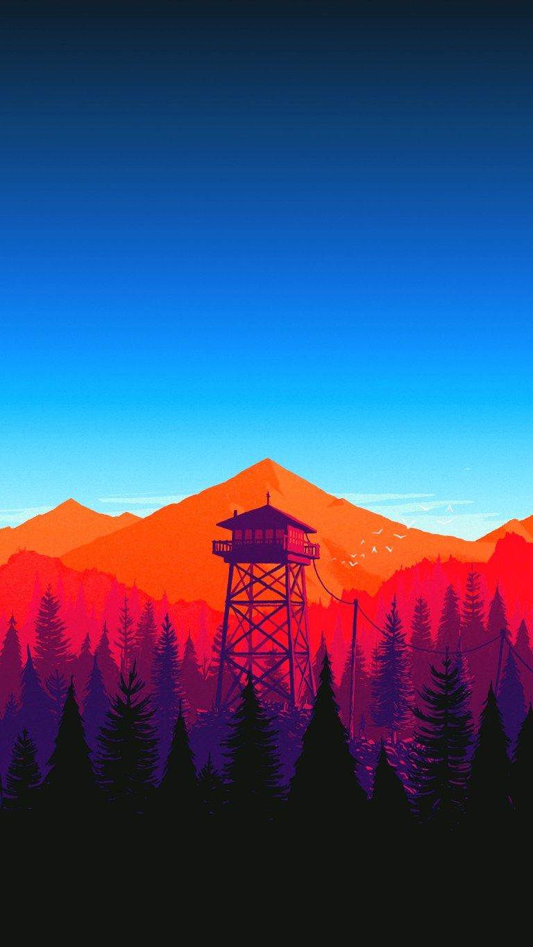 Forest Mountains Nature Minimal iPhone 4K Wallpaper Download