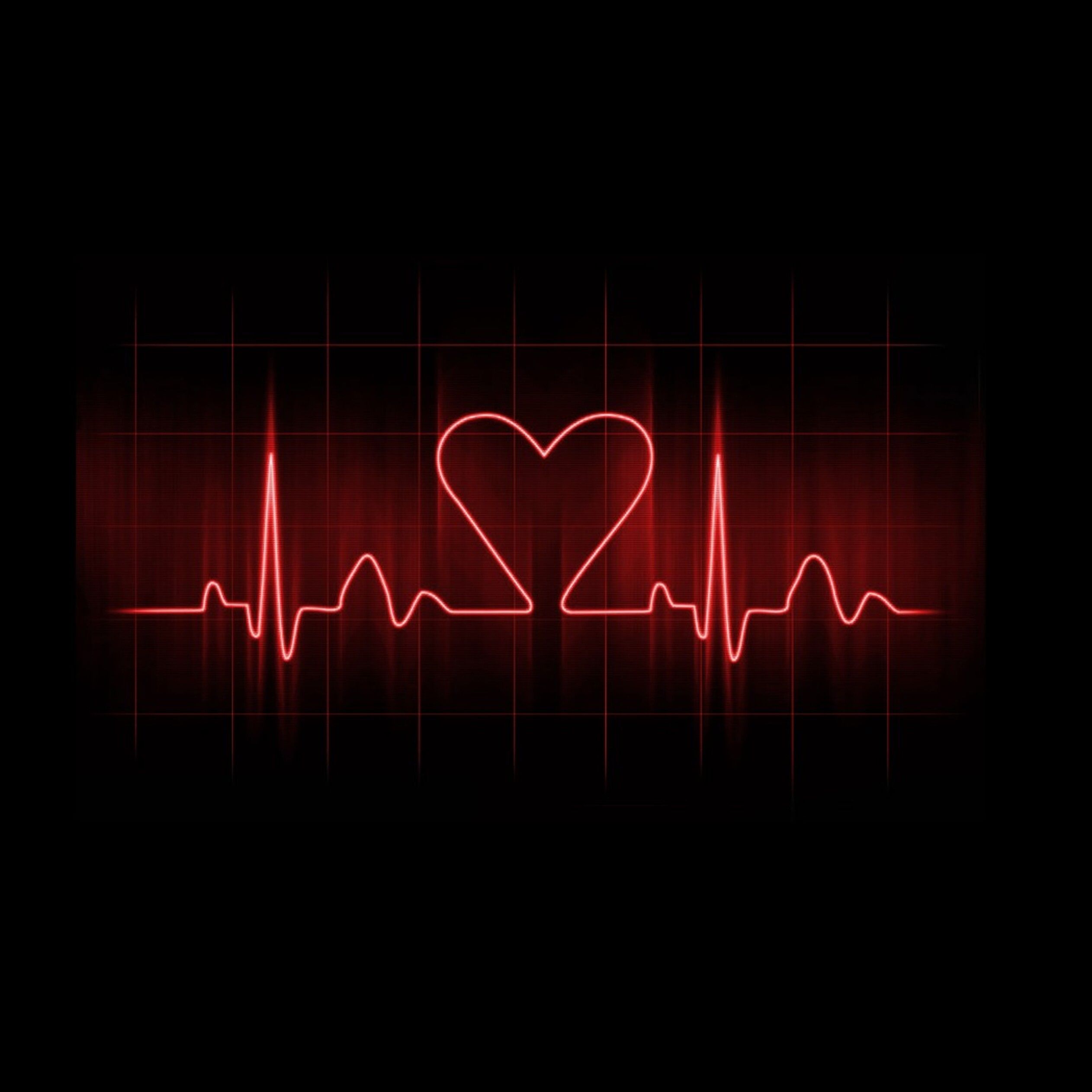 Heart pulse on a dark background