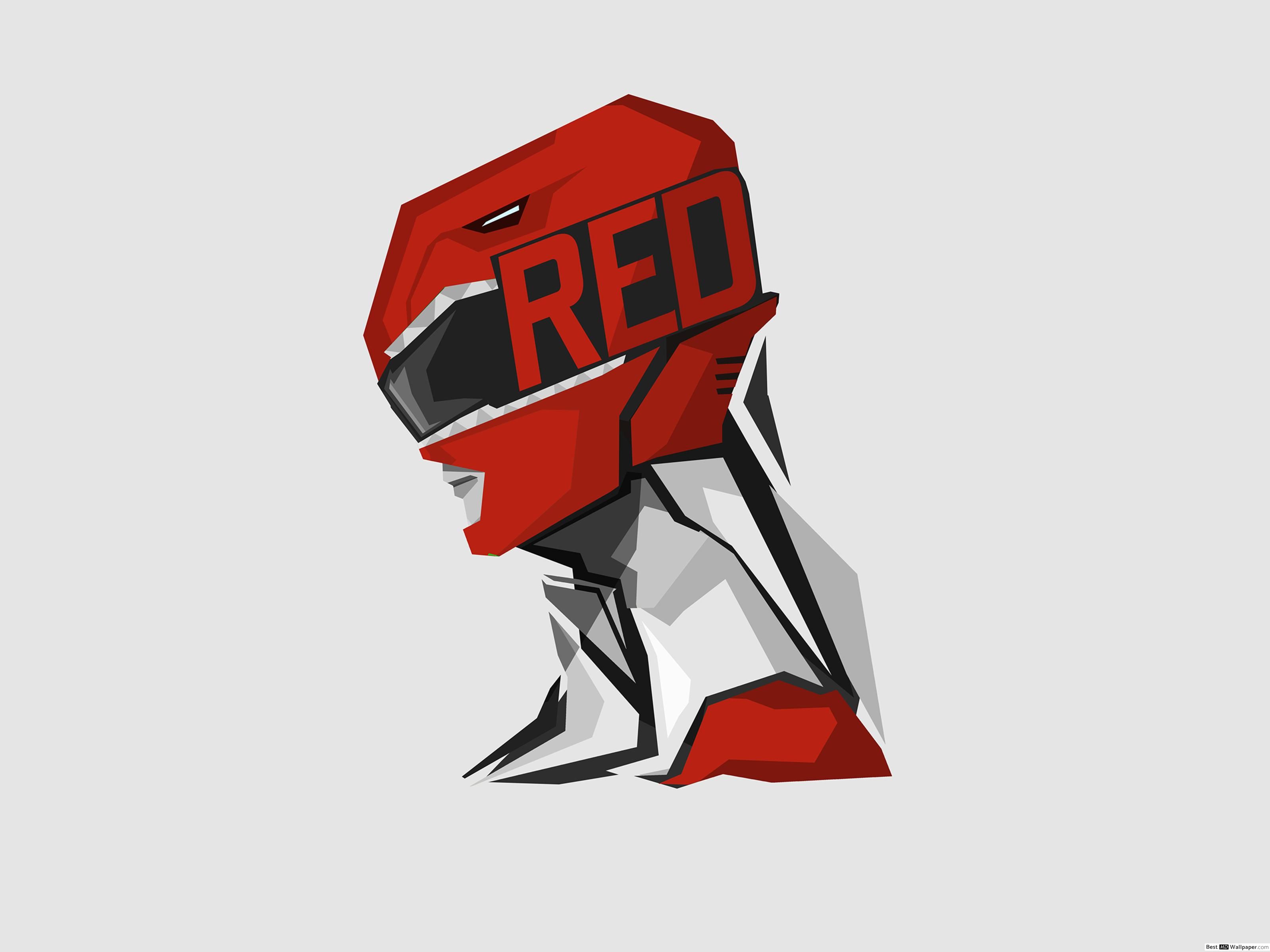 Power Ranger, Red Ranger Minimalist HD wallpaper download
