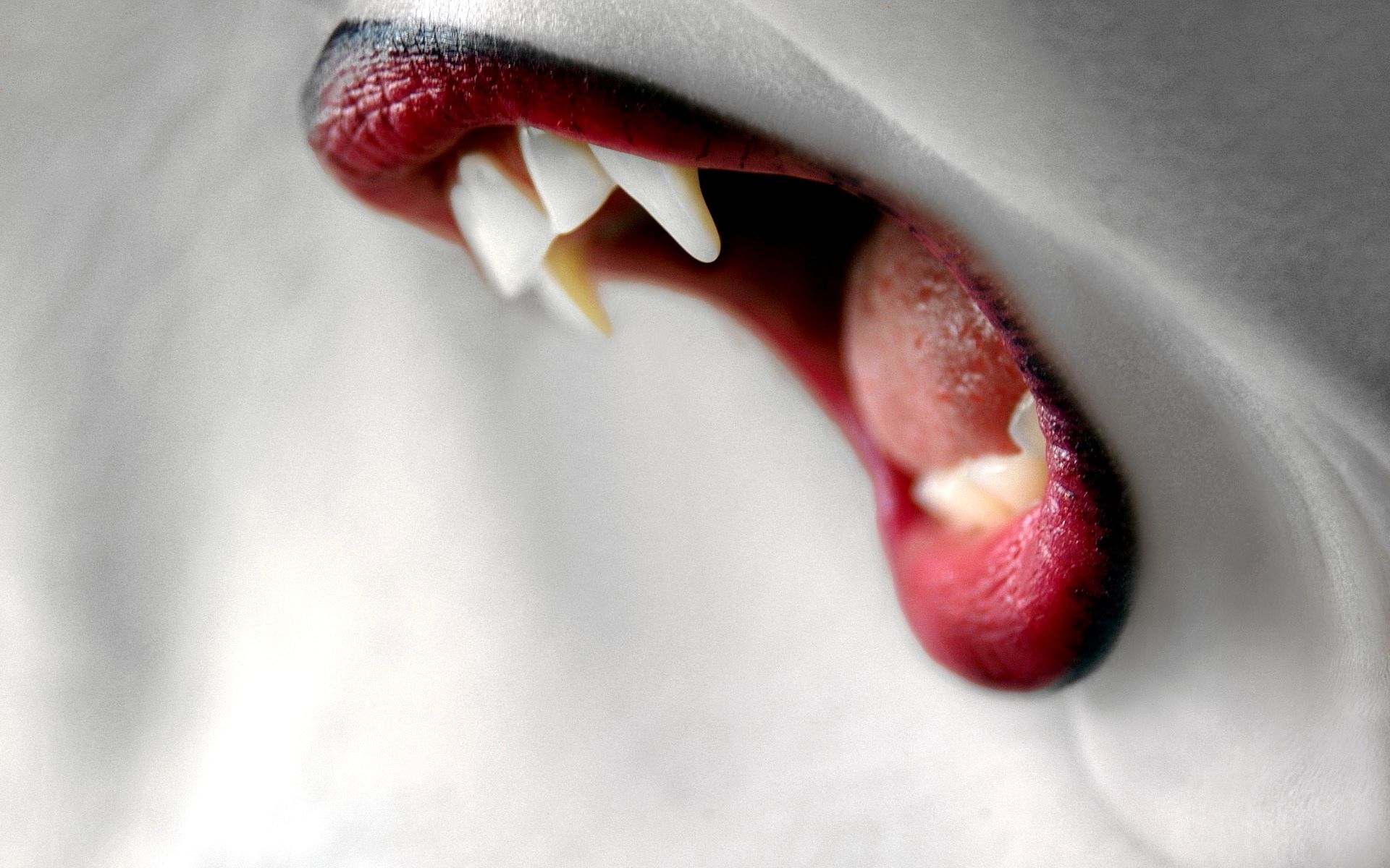 Dark horror fantasy vampire fangs lips wallpaperx1200