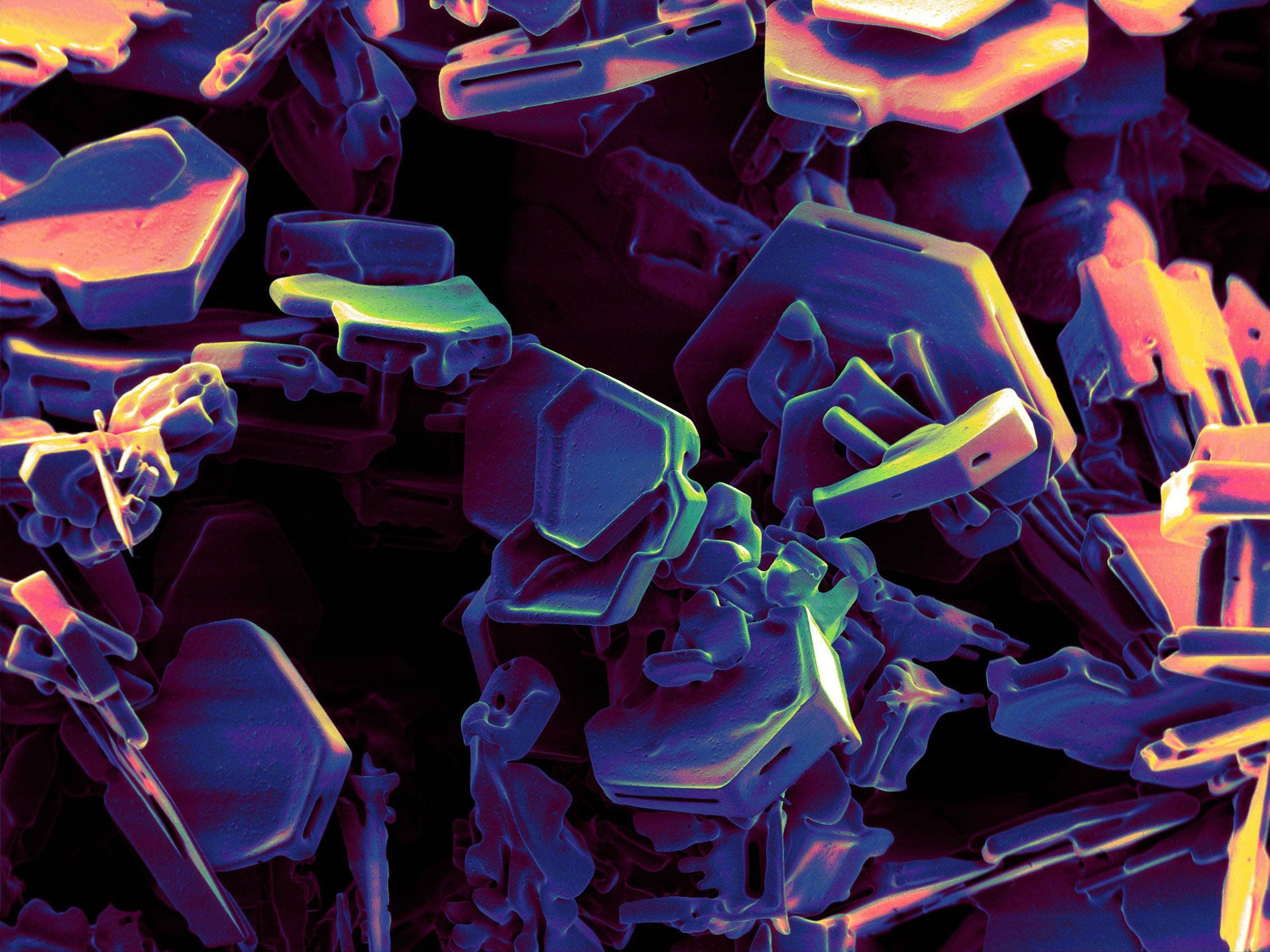 Electron Microscope image of snowflakes [2560x1920]