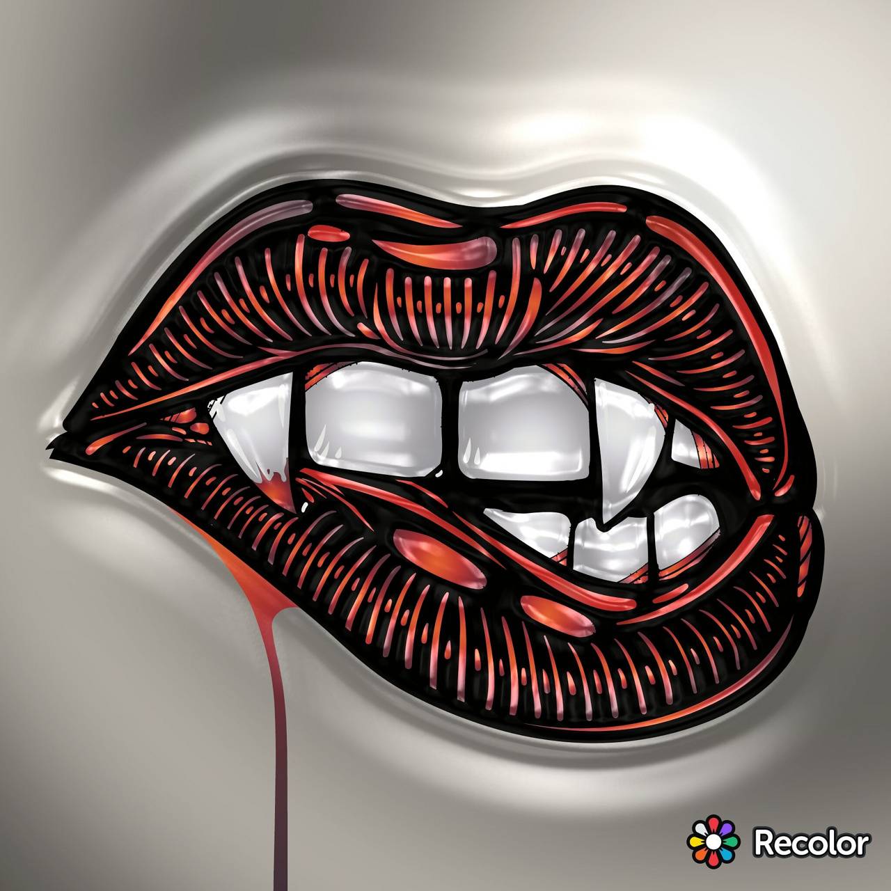 Lips fangs wallpaper