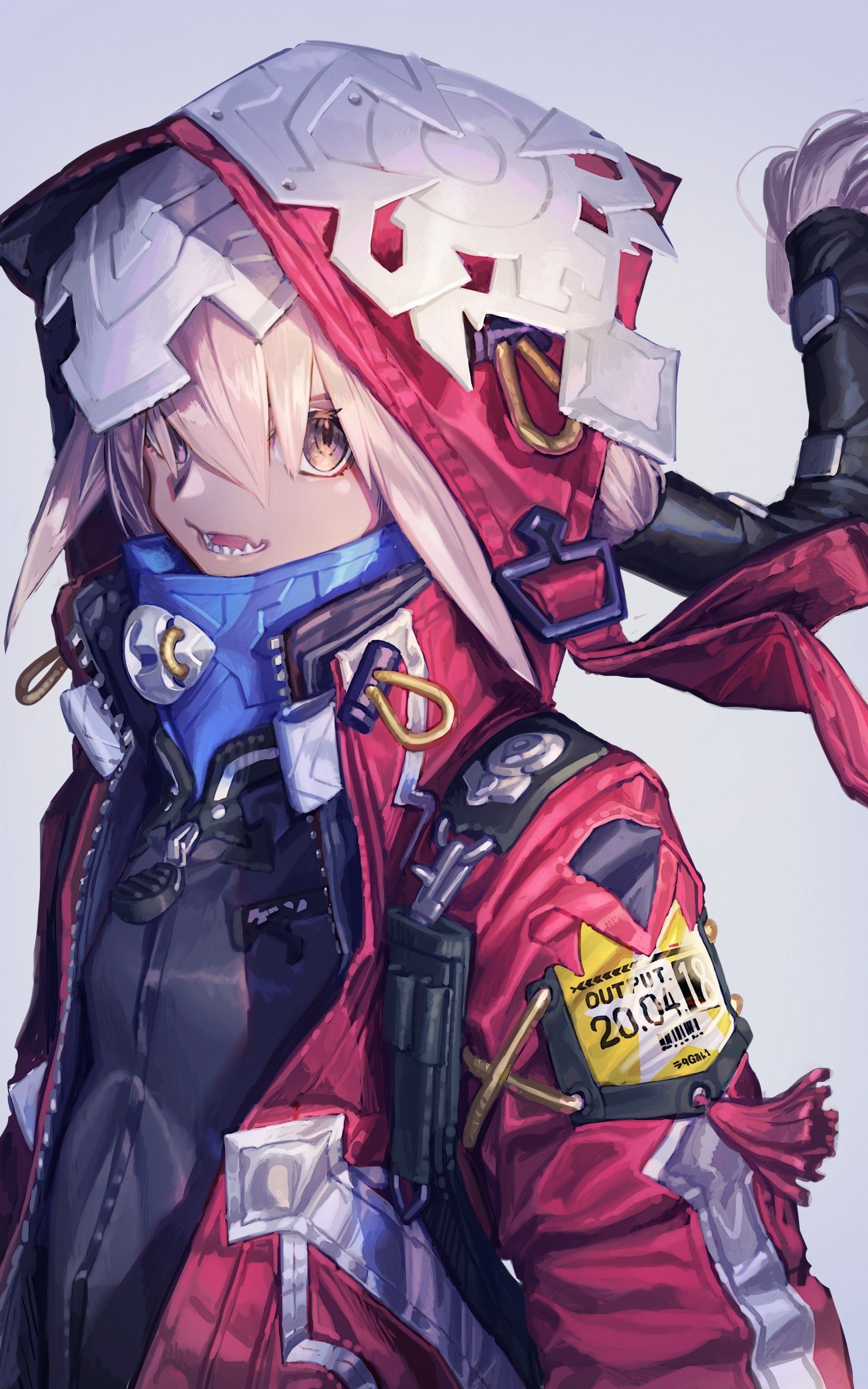 Download 1600x2560 Anime Girl, Fang, Hoodie, Futuristic, Fangs Wallpaper for Google Nexus 10