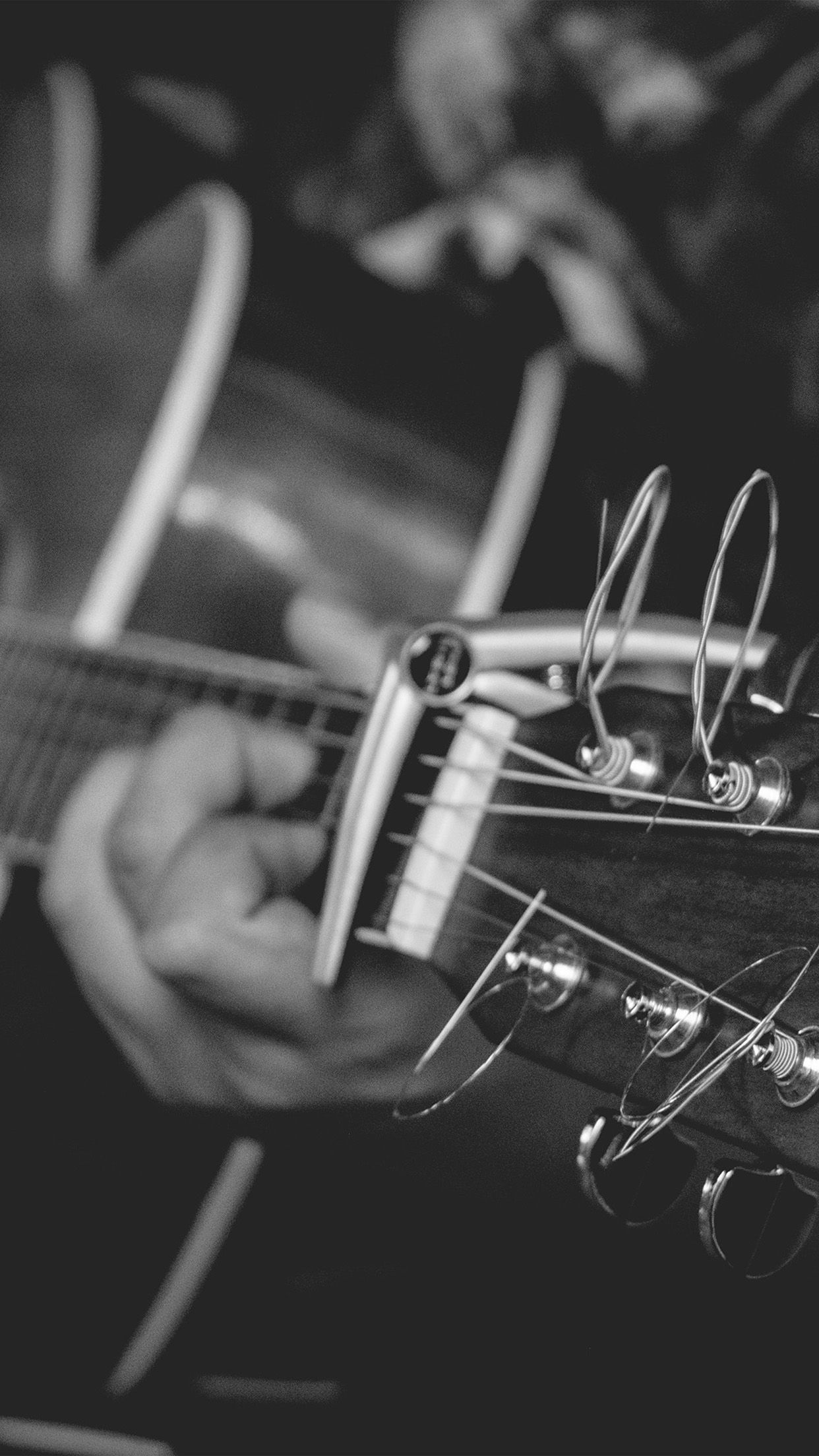 Guitar Music Art Bw Dark Android wallpaper HD wallpaper