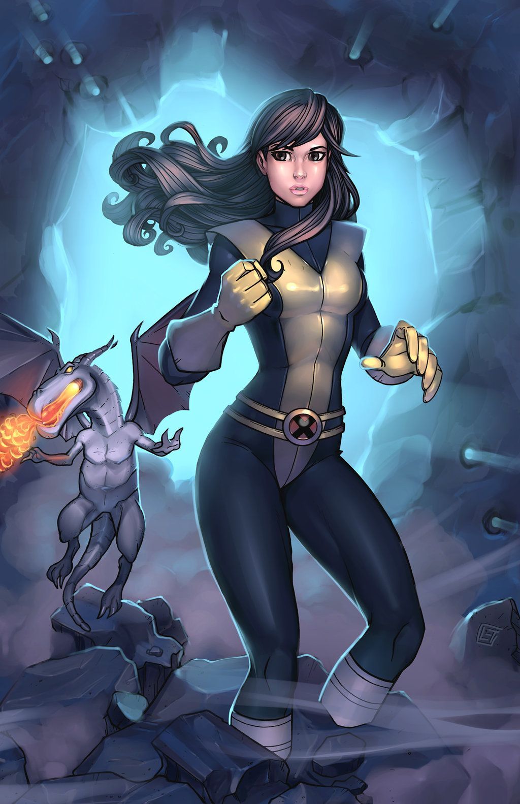Kitty and Lockheed. Kitty pryde, Comic book wallpaper, Marvel girls