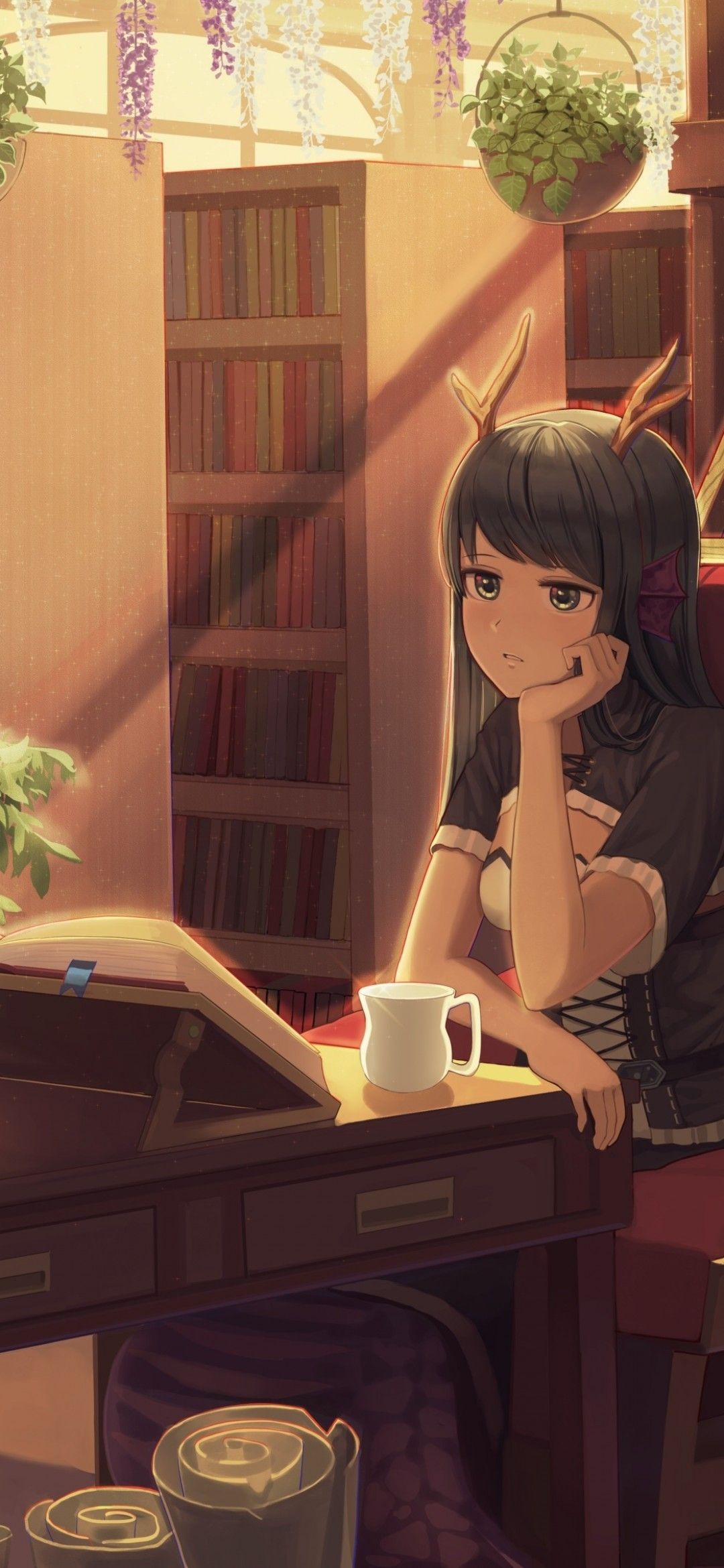 Anime Girl Studying Wallpaper gambar ke 3