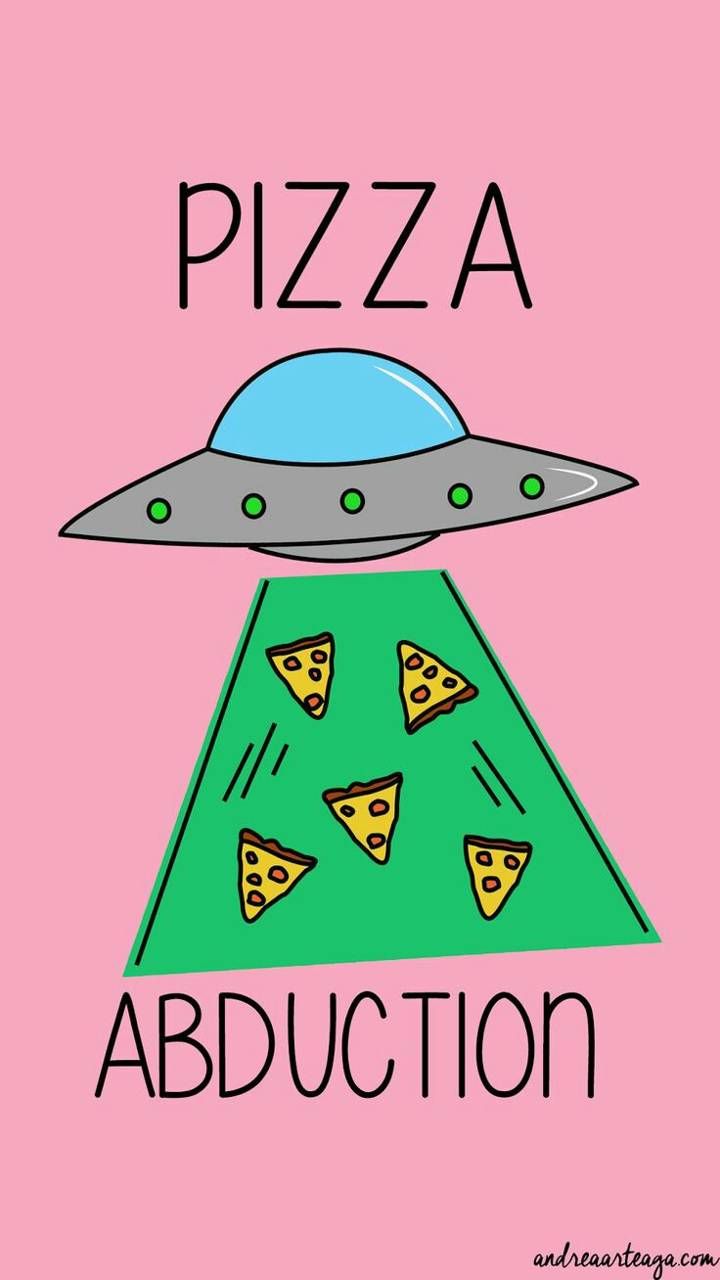 cute pizza cut ufo wallpaper