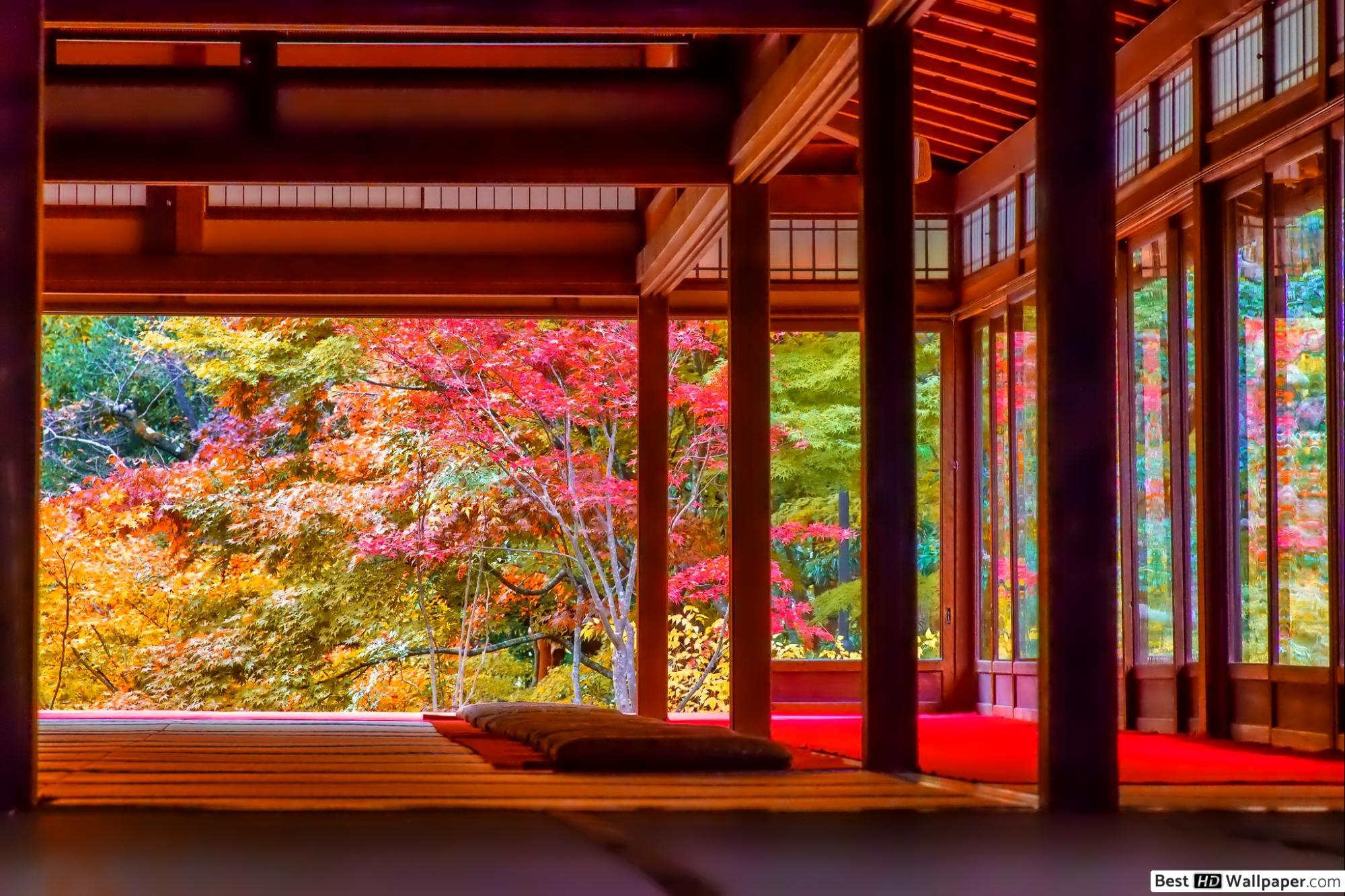Japanese House in Autumn HD wallpaper download