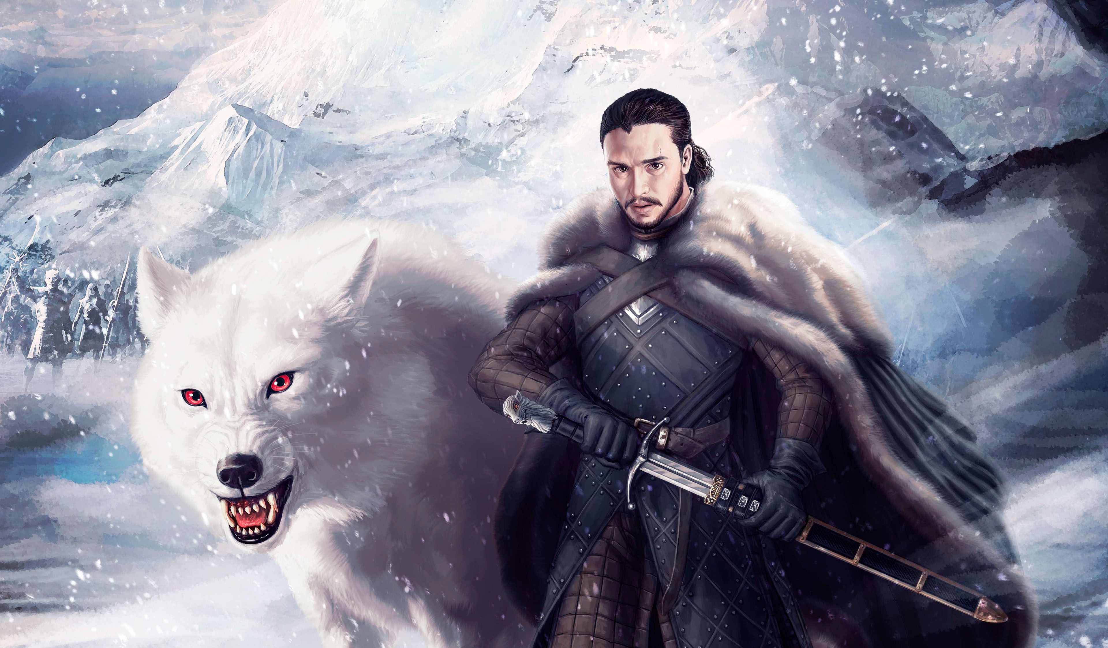 Jon Snow And Ghost 4k, HD Tv Shows, 4k Wallpaper, Image, Background, Photo and Picture
