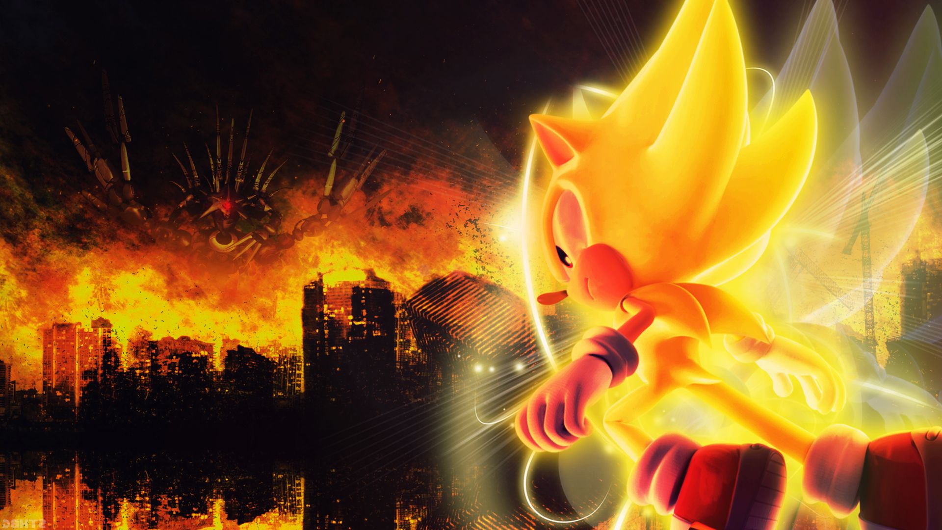1920x1080 Super Sonic wallpaper for computer. Mocah.org HD Desktop Wallpaper
