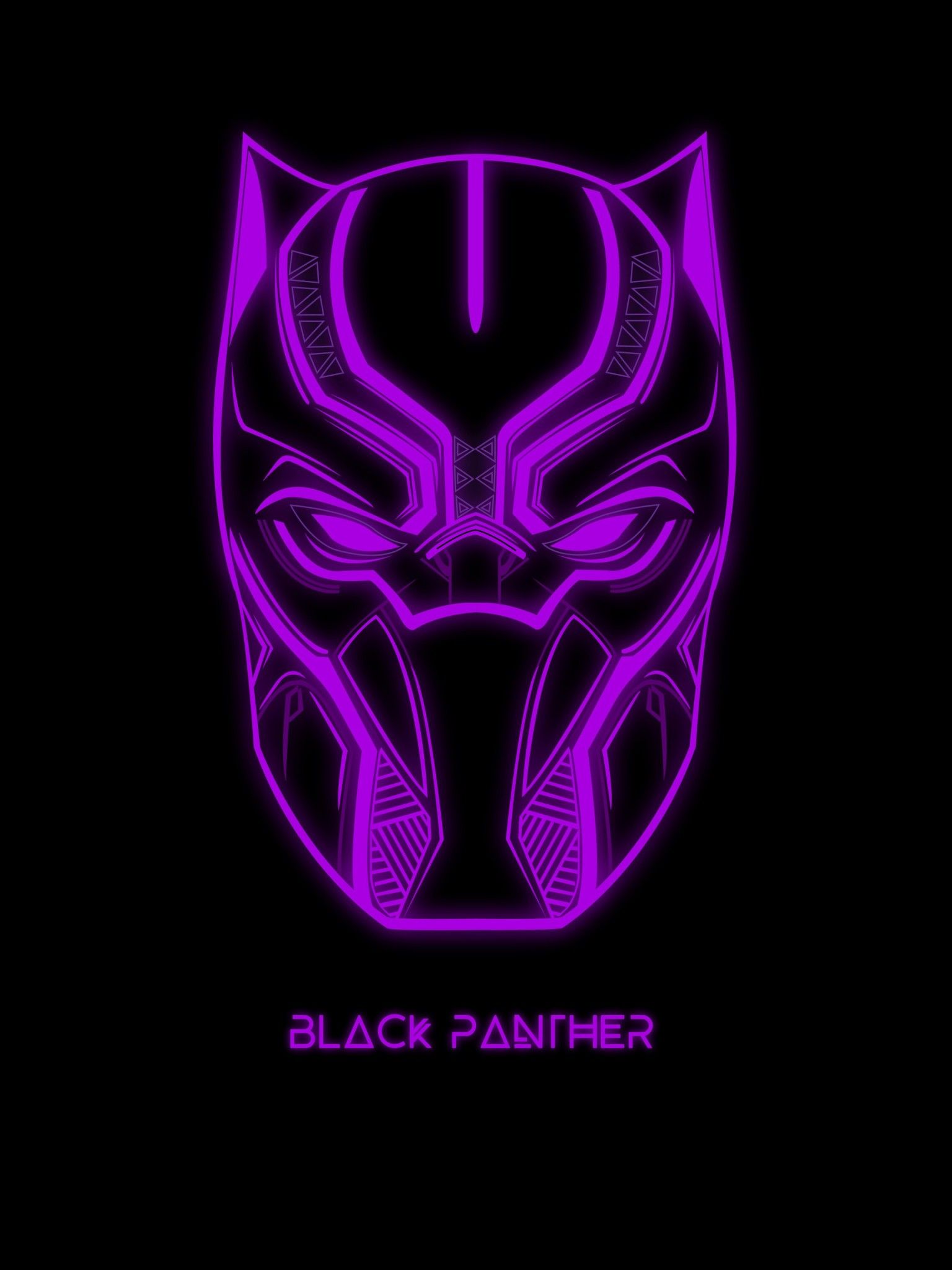 Wallpaper Black Panther, Marvel Comics, Purple, Black, Dark Background, Minimal, HD, Black Dark,. Wallpaper For IPhone, Android, Mobile And Desktop