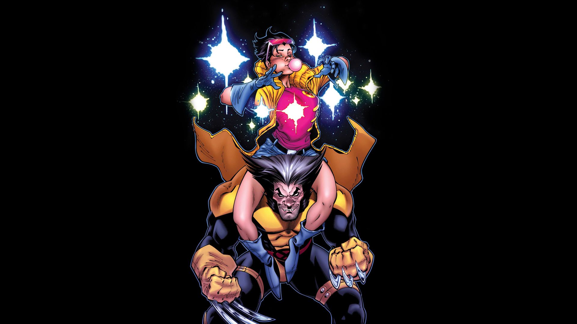 Jubilee Wolverine X Men Black Wallpaperx1080