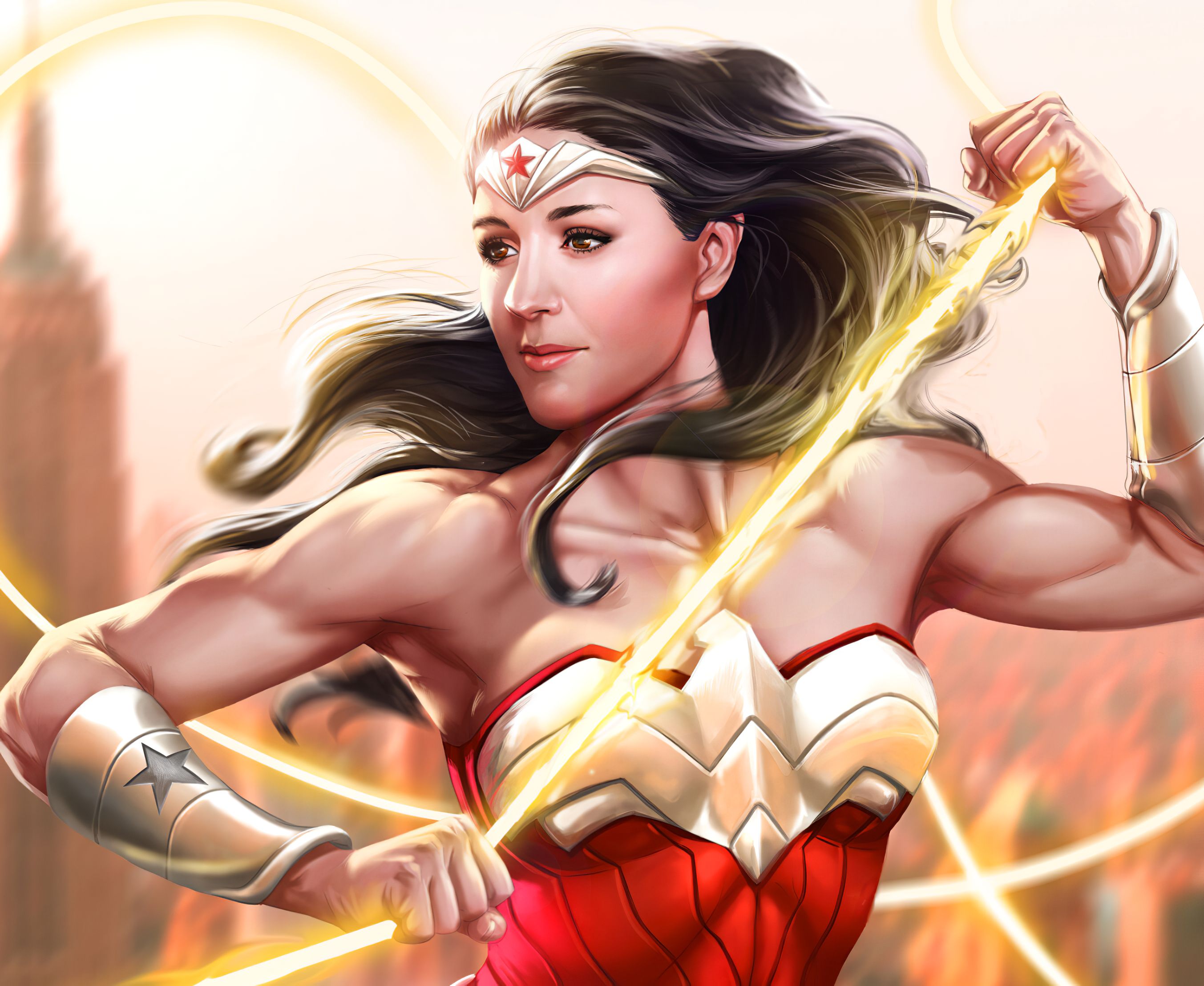 Wonder Woman Muscular, HD Superheroes, 4k Wallpaper, Image, Background, Photo and Picture