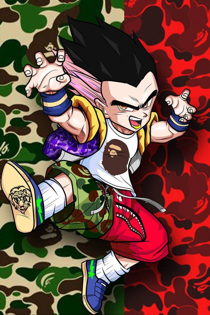 BAPE GOTENKS. Dragon ball wallpaper, Bape art, Anime dragon ball super