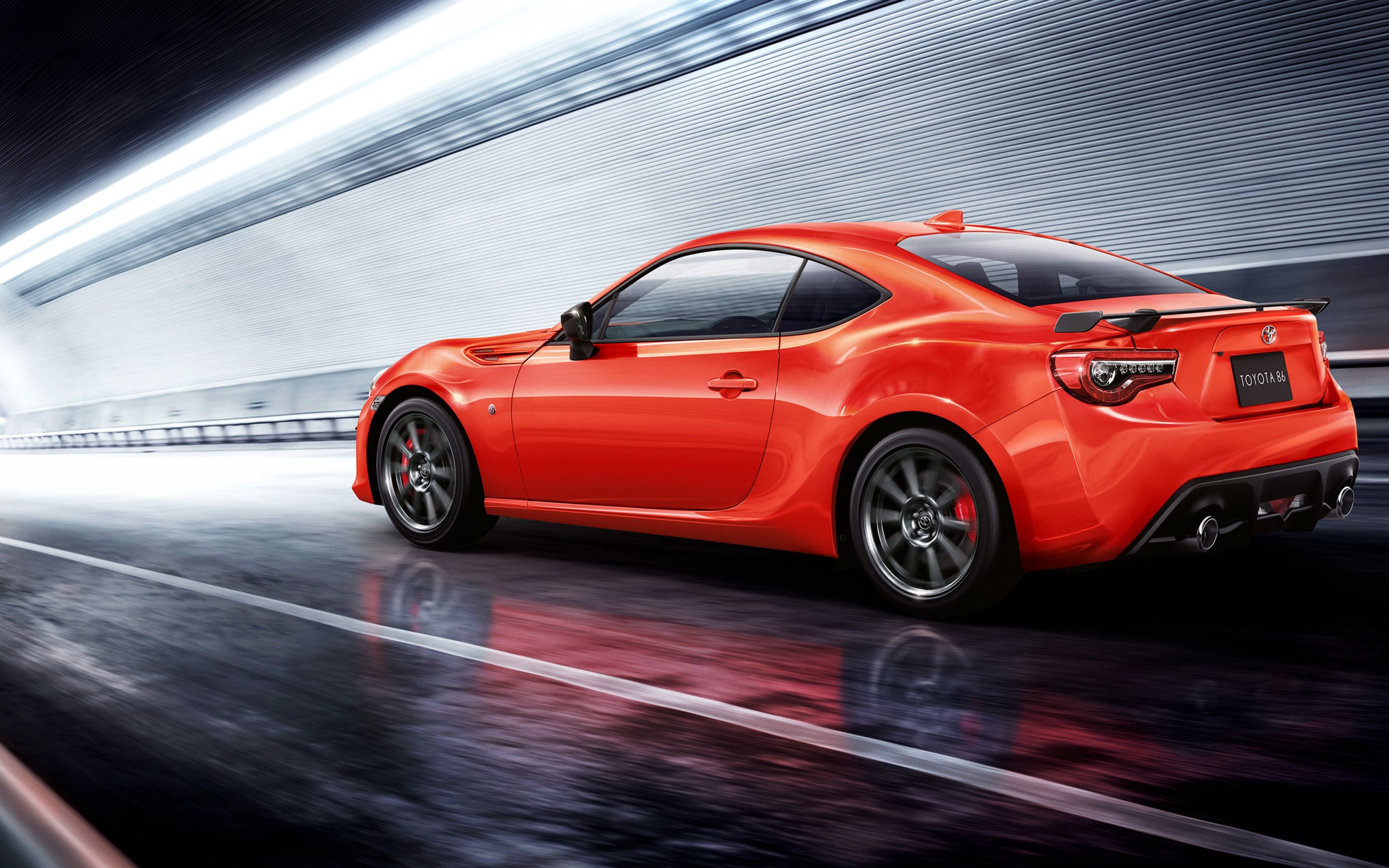 Download wallpaper Toyota GT orange sports coupe, rear view, exterior, new orange GT Toyota for desktop with resolution 2880x1800. High Quality HD picture wallpaper