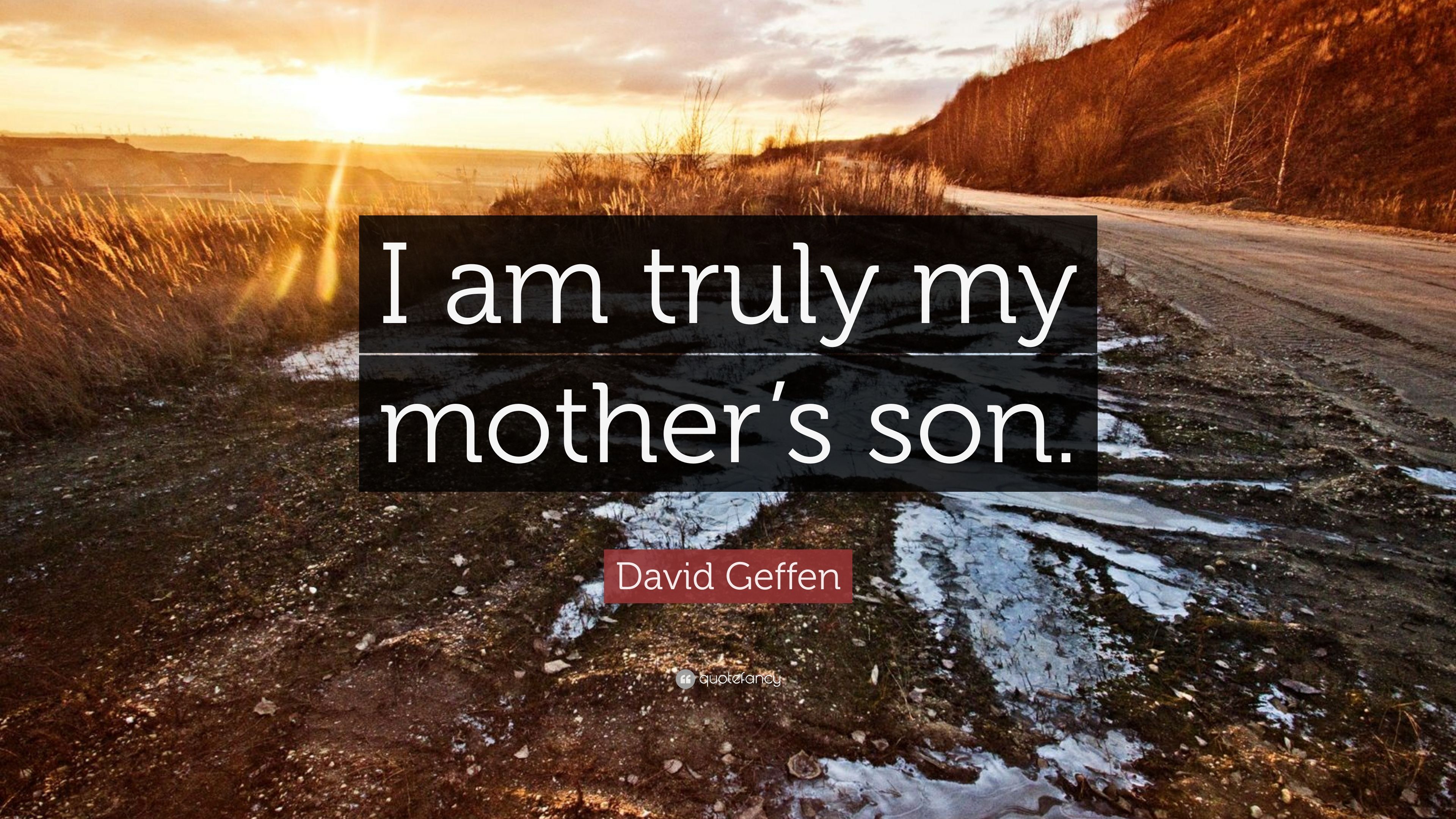 David Geffen Quote: “I am truly my mother's son.” (7 wallpaper)