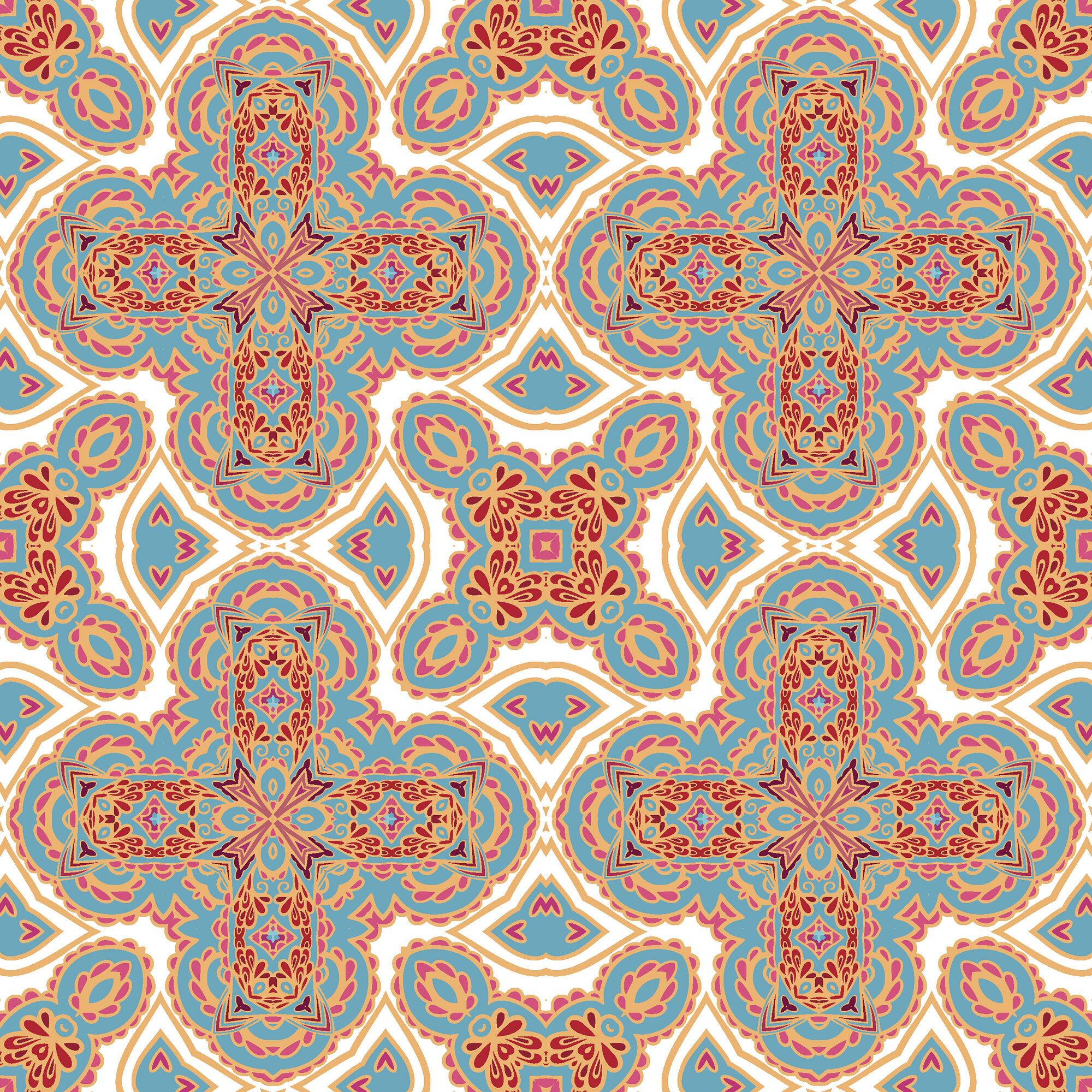 Bungalow Rose Wenlock Moroccan Oriental Tiles 10' L x 24 W Peel and Stick Wallpaper Roll