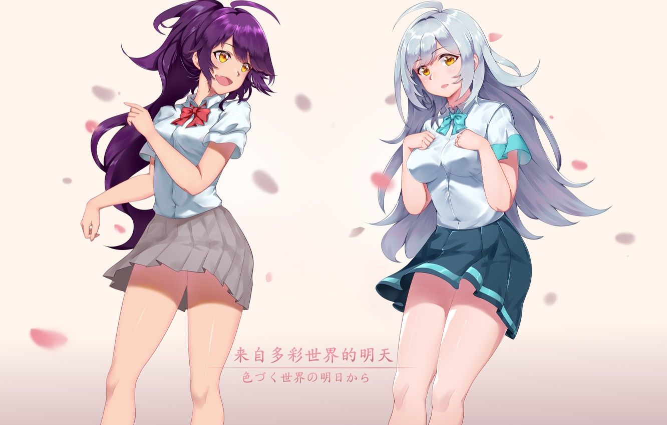 Wallpaper background, girls, Iroduku The World in Colors image for desktop, section сёнэн