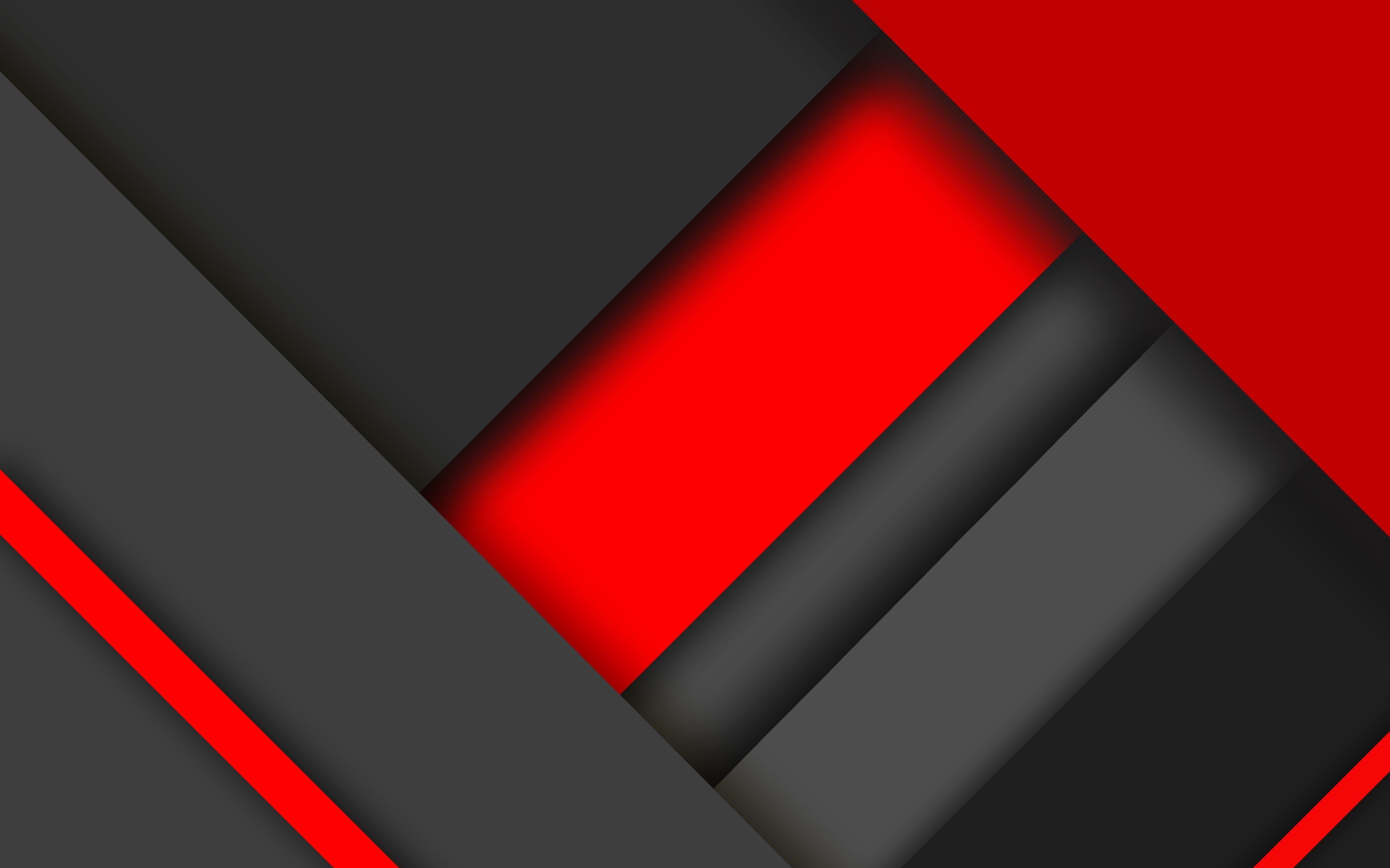 4k, material design, red and black, colorful lines, geometric shapes, lollipop, triangles, creative. Dark background, Dark background wallpaper, Geometric shapes