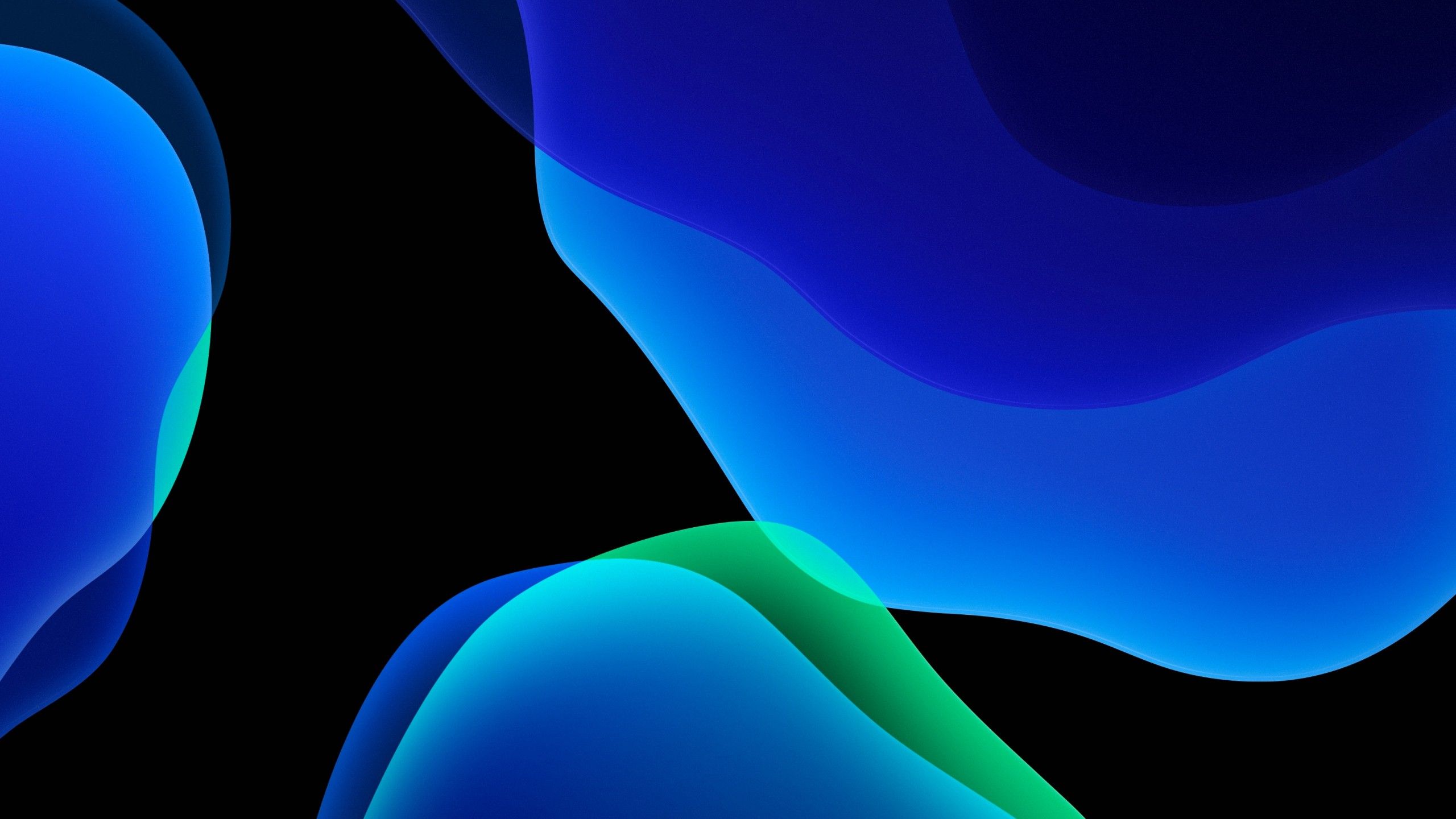 iOS 13 Wallpaper 4K, Stock, iPadOS, Blue, Abstract