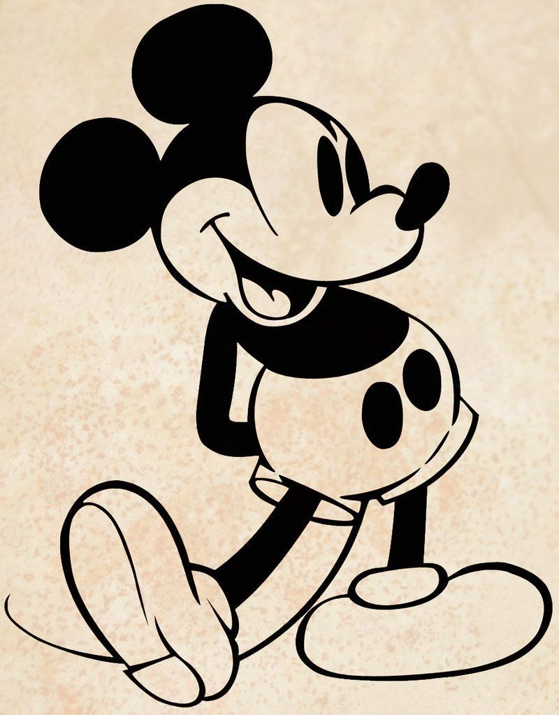 Mickey Mouse Old Look By Russo Black And White. Mickey mouse drawings, Mickey mouse, Mickey