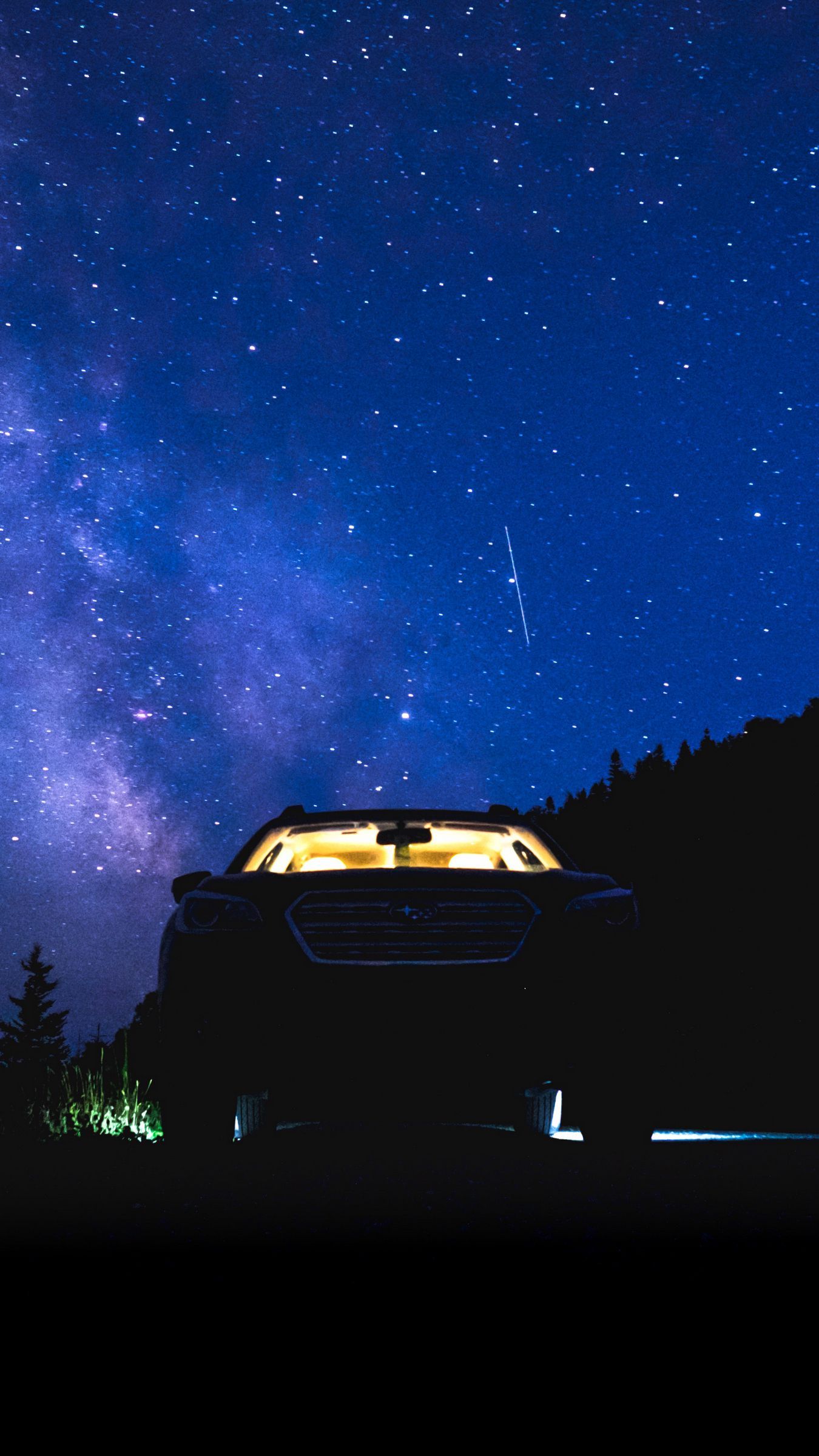 Download wallpaper 1350x2400 starry sky, night, car iphone 8+/7+/6s+/for parallax HD background