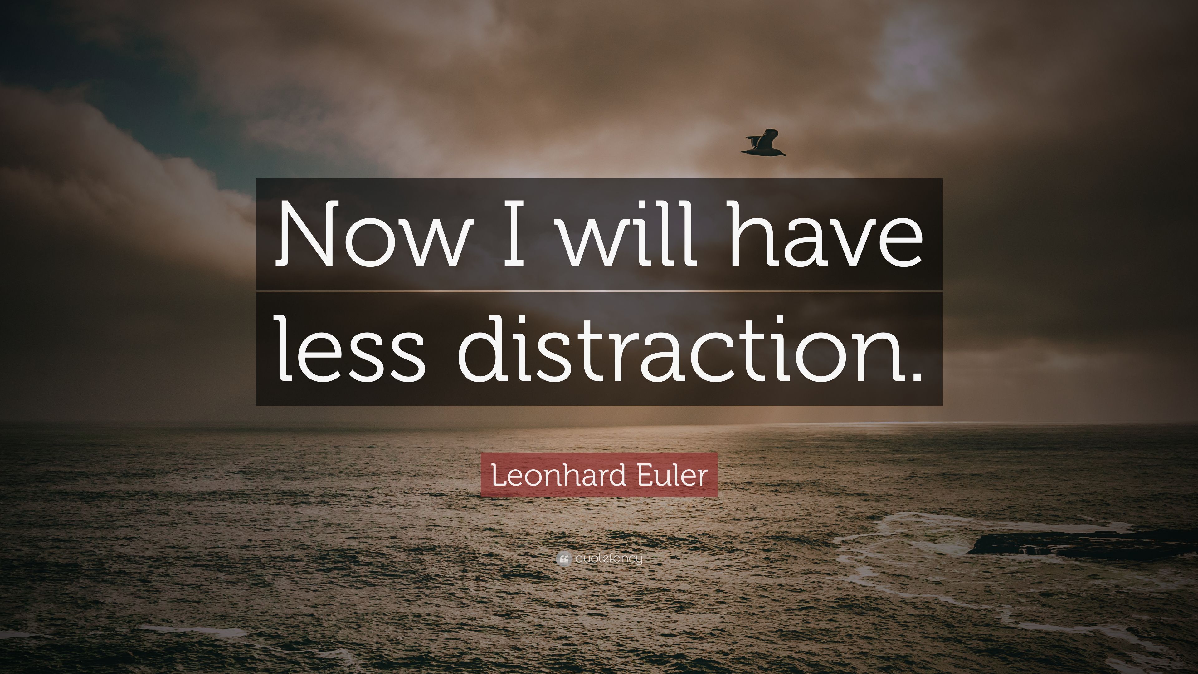 Leonhard Euler Quote: “Now I will have less distraction.” (7 wallpaper)