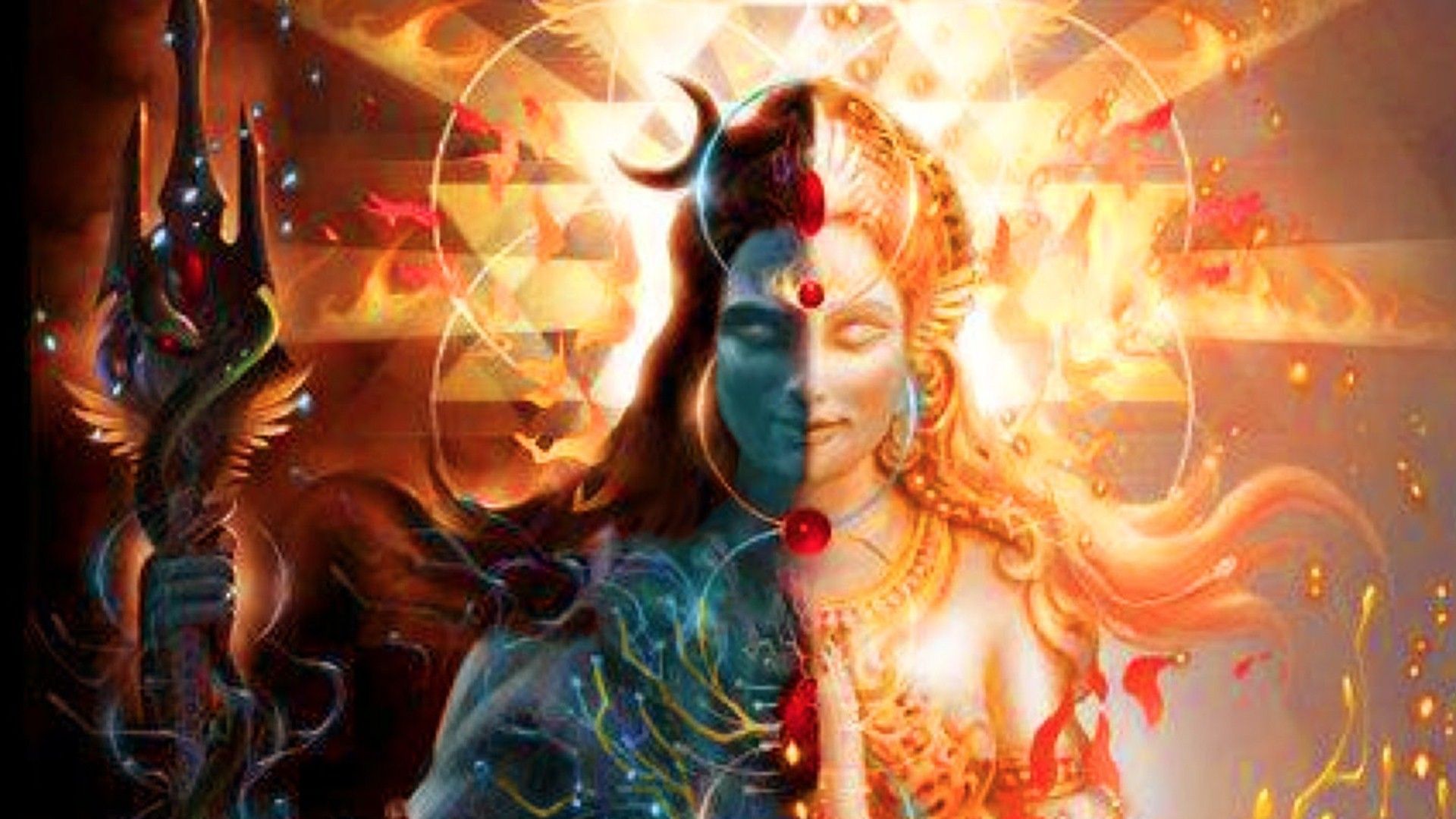 Wallpaper of God Ardhanarishvara Shiva and Parvati
