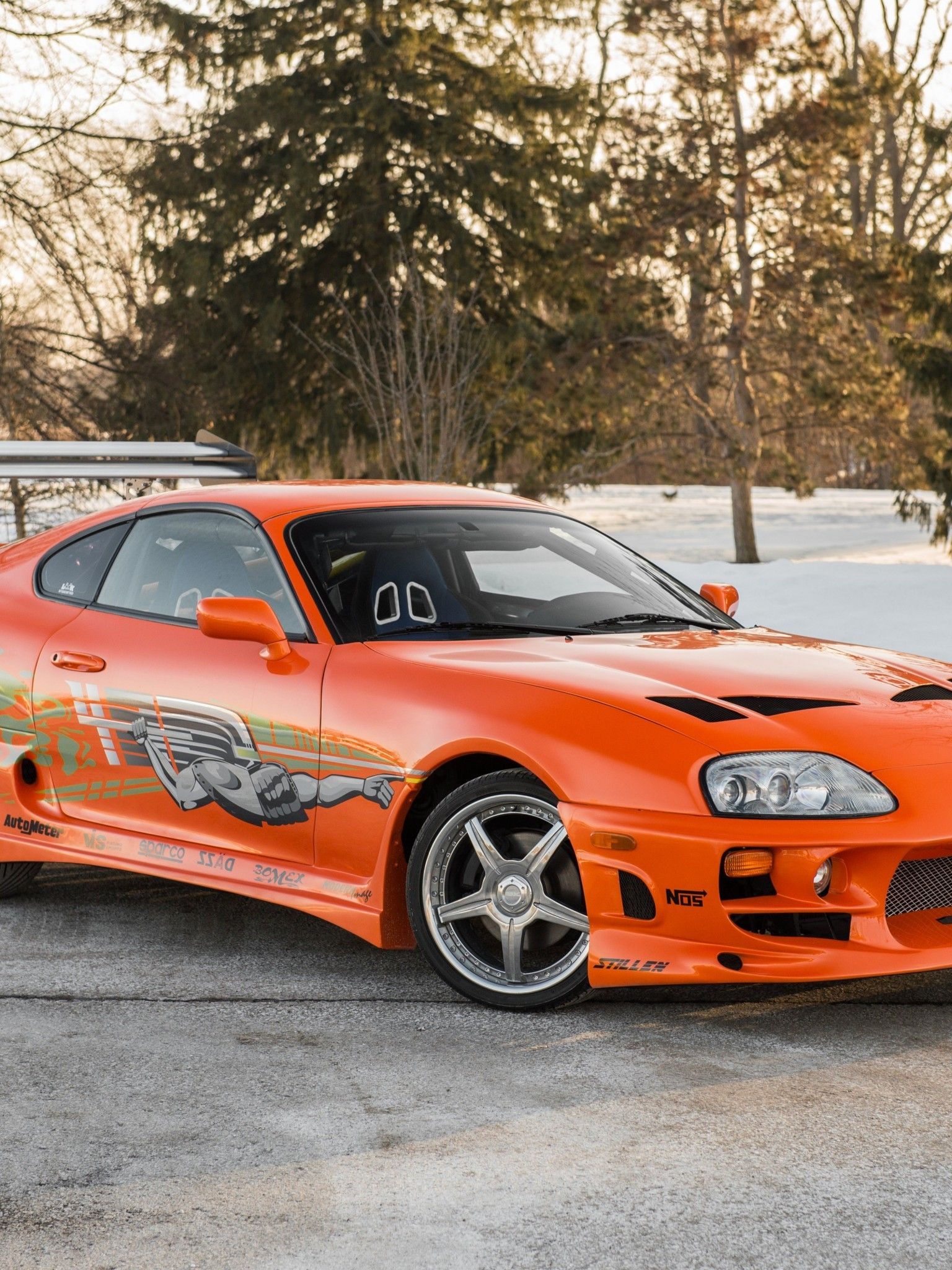 Download 1536x2048 Toyota Supra, Orange, Racing, Cars, The Fast And The Furious Wallpaper for Apple iPad Mini, Apple IPad 3, 4