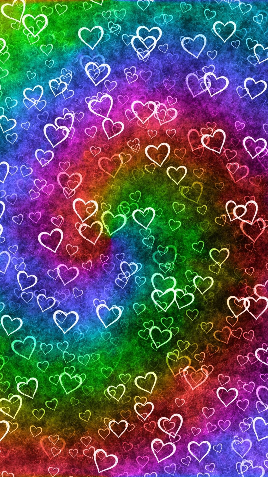 Hearts, heart, patterns, rainbow, texture wallpaper