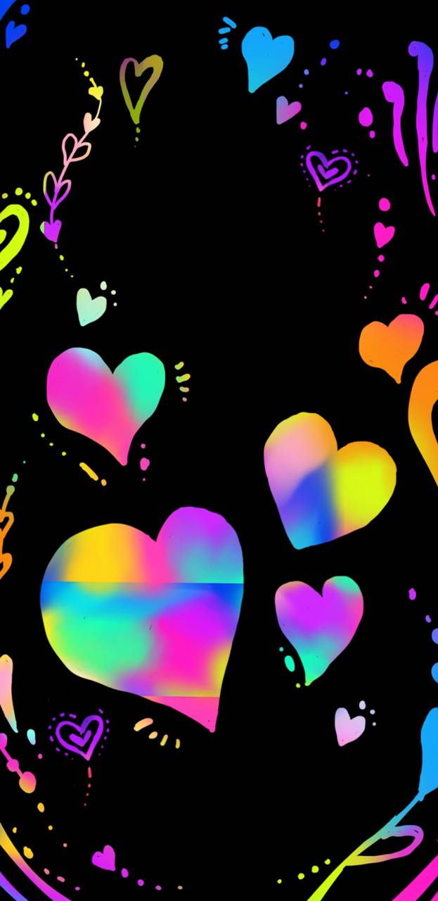 Rainbow Hearts wallpaper