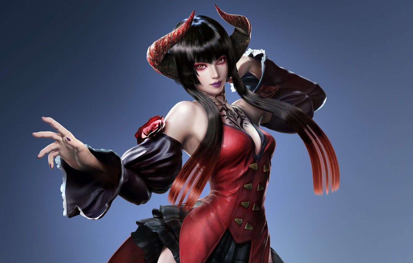 Wallpaper Girl, Undead, Fighter, Immortal, Vampire, DLC, Tekken, Revolution, Tekken Revolution, Horn, Eliza, Tekken Female Vampire, Alive Undead, Vampire Image For Desktop, Section игры