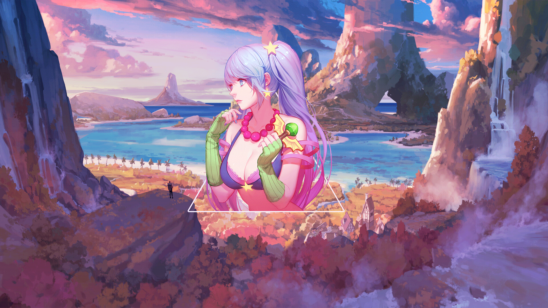 Sona League Of Legends League Of Legends PC Gaming Anime Picture In Picture Wallpaper:1920x1080