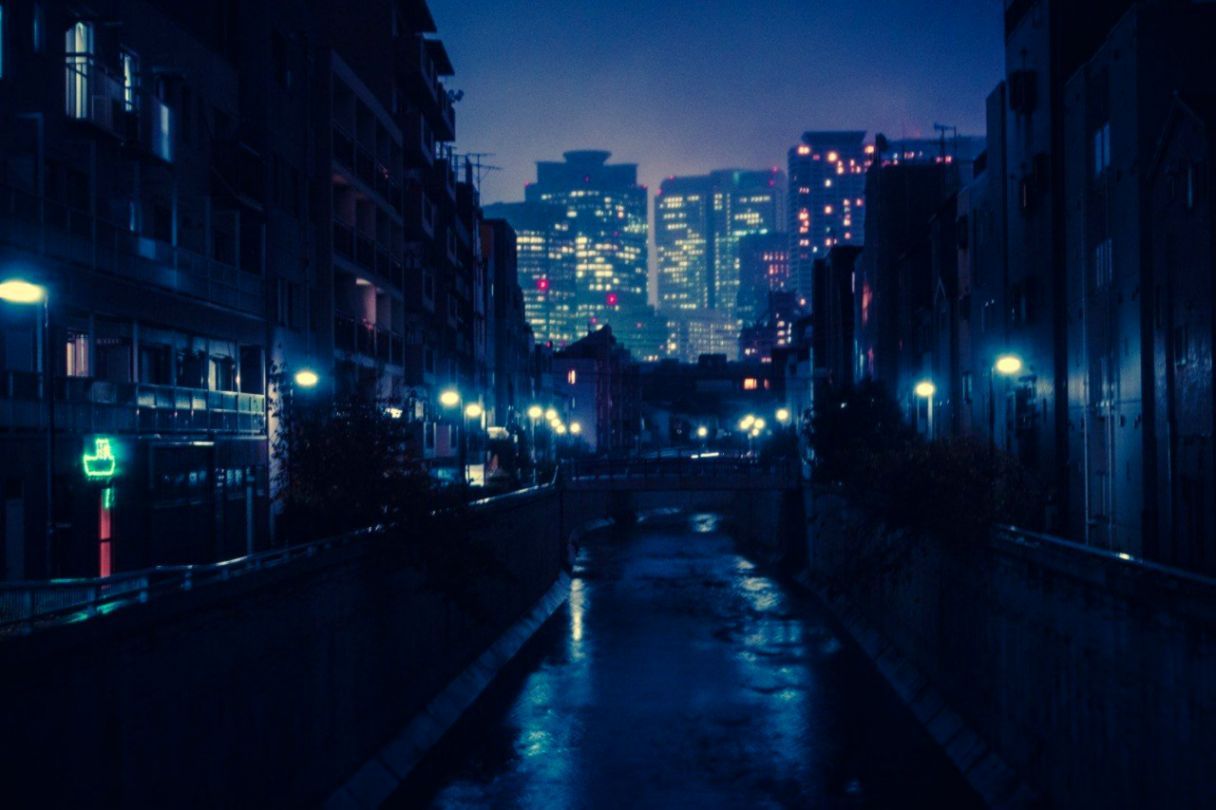 Anime Night City Background