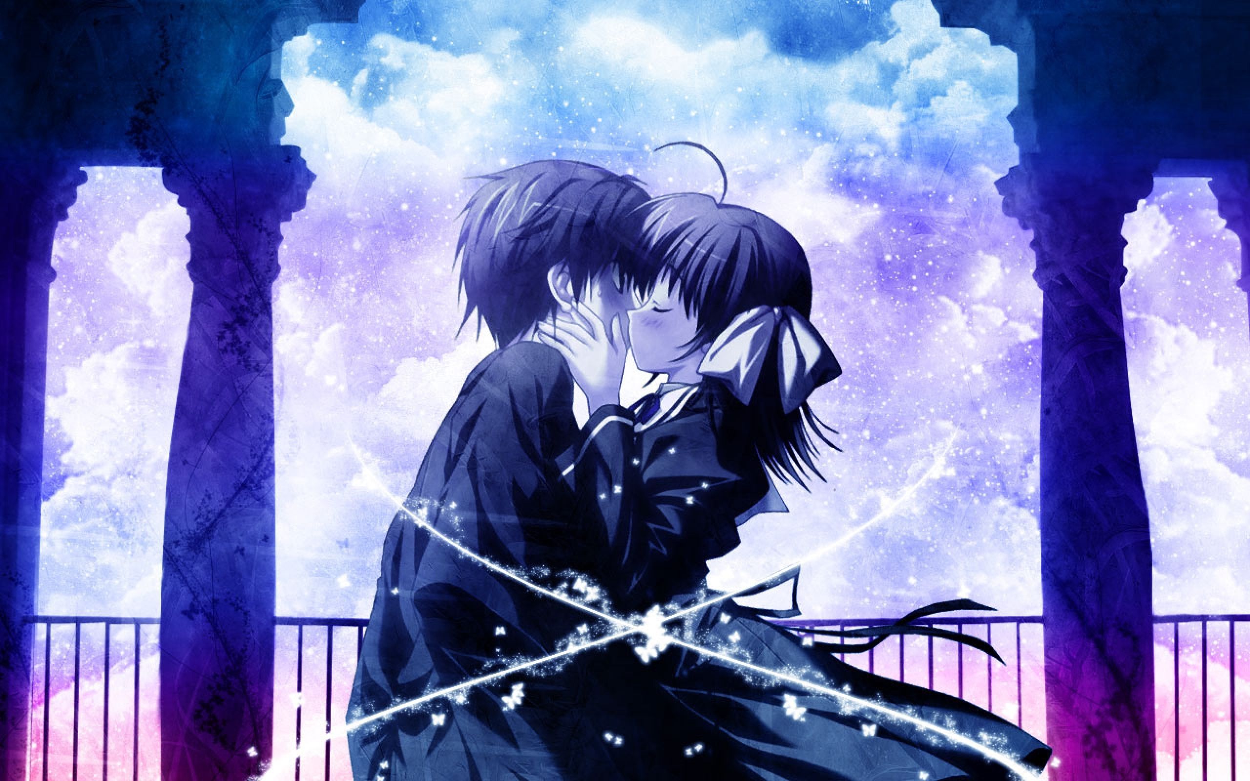School Days Saionji Sekai Anime Girls Anime Boys Kissing Anime Wallpaper:2560x1600