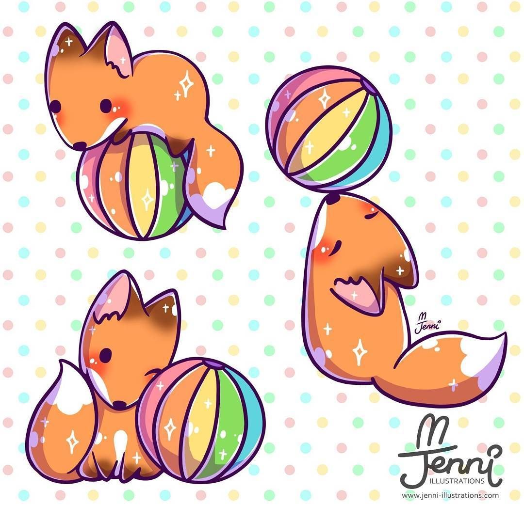 Fox with his fave rainbow ball