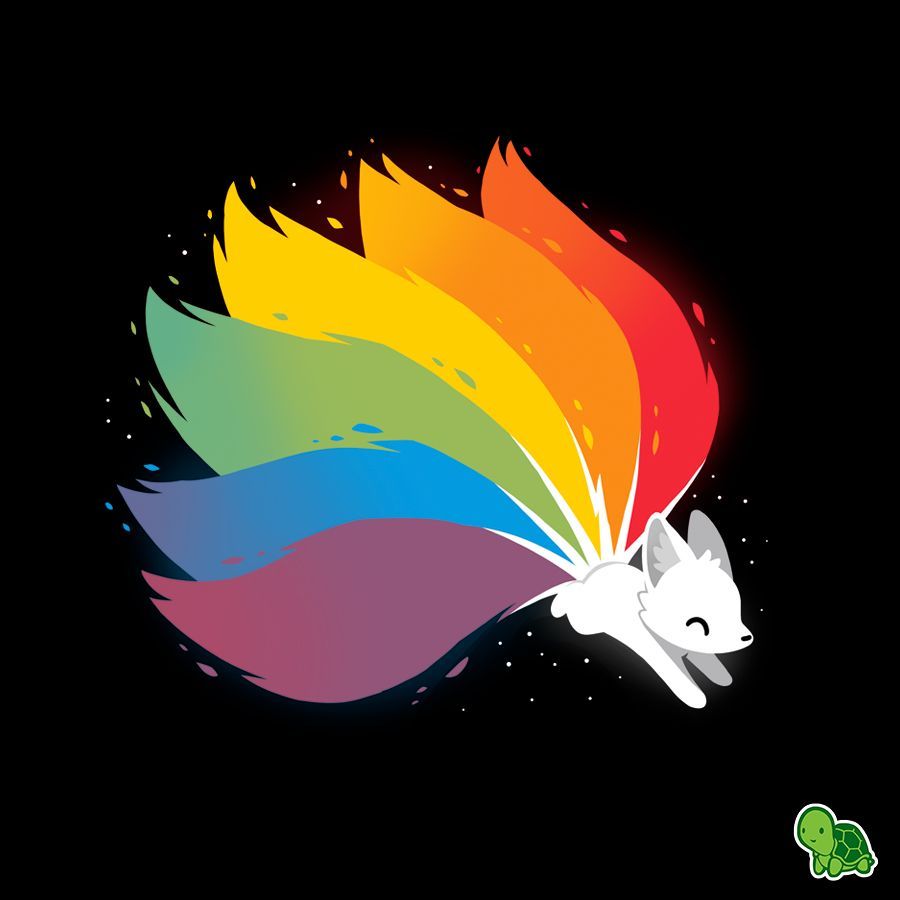 Rainbow Kitsune Pt 2. Funny, cute & nerdy shirts. Kitsune, Rainbow drawing, Rainbow image