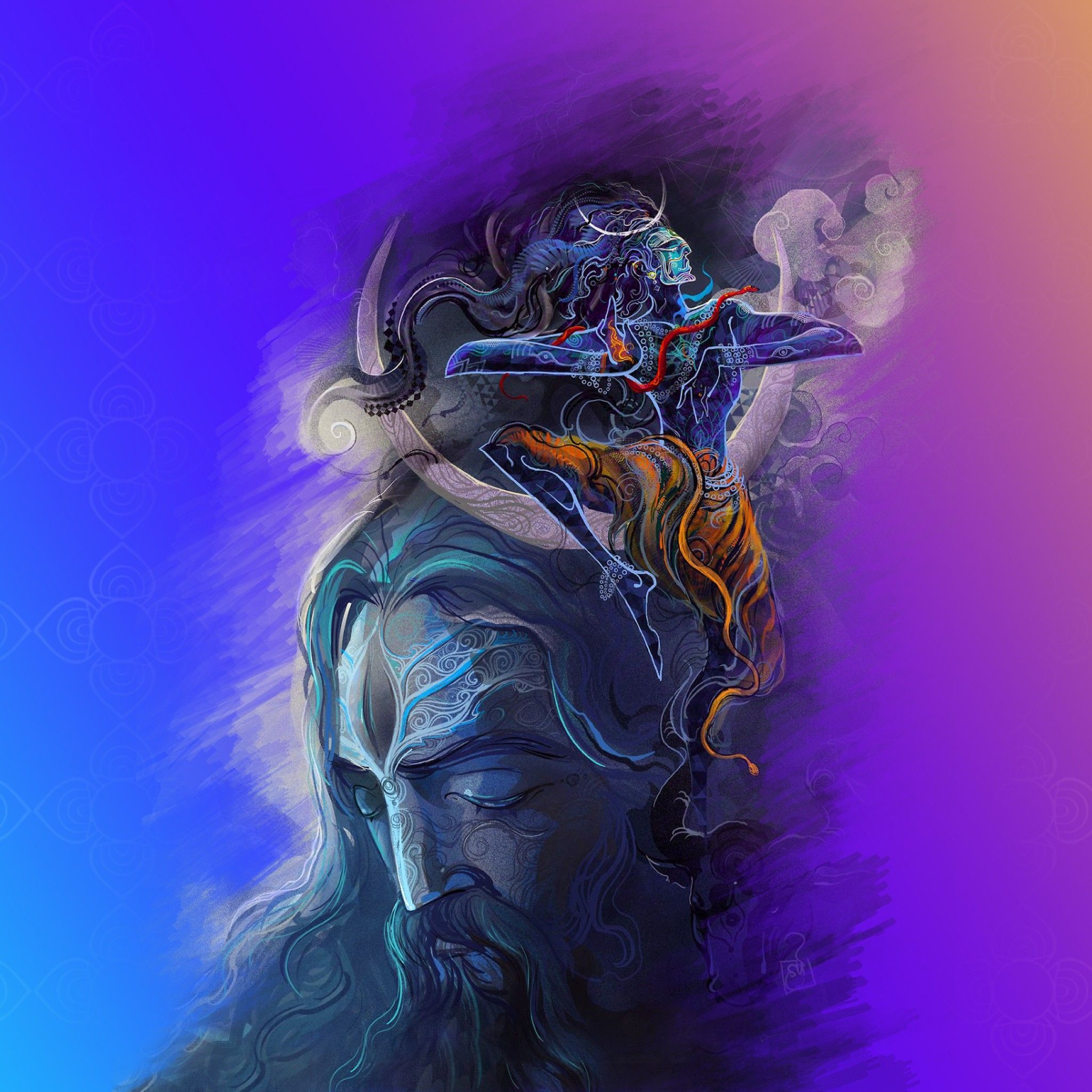 Wallpaper Lord Shiva, Aghori, HD, Creative Graphics,. Wallpaper for iPhone, Android, Mobile and Desktop