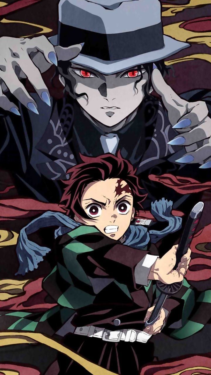 Muzan Kibutsuji and Tanjiro Kamado 720x1280 HD anime wallpaper