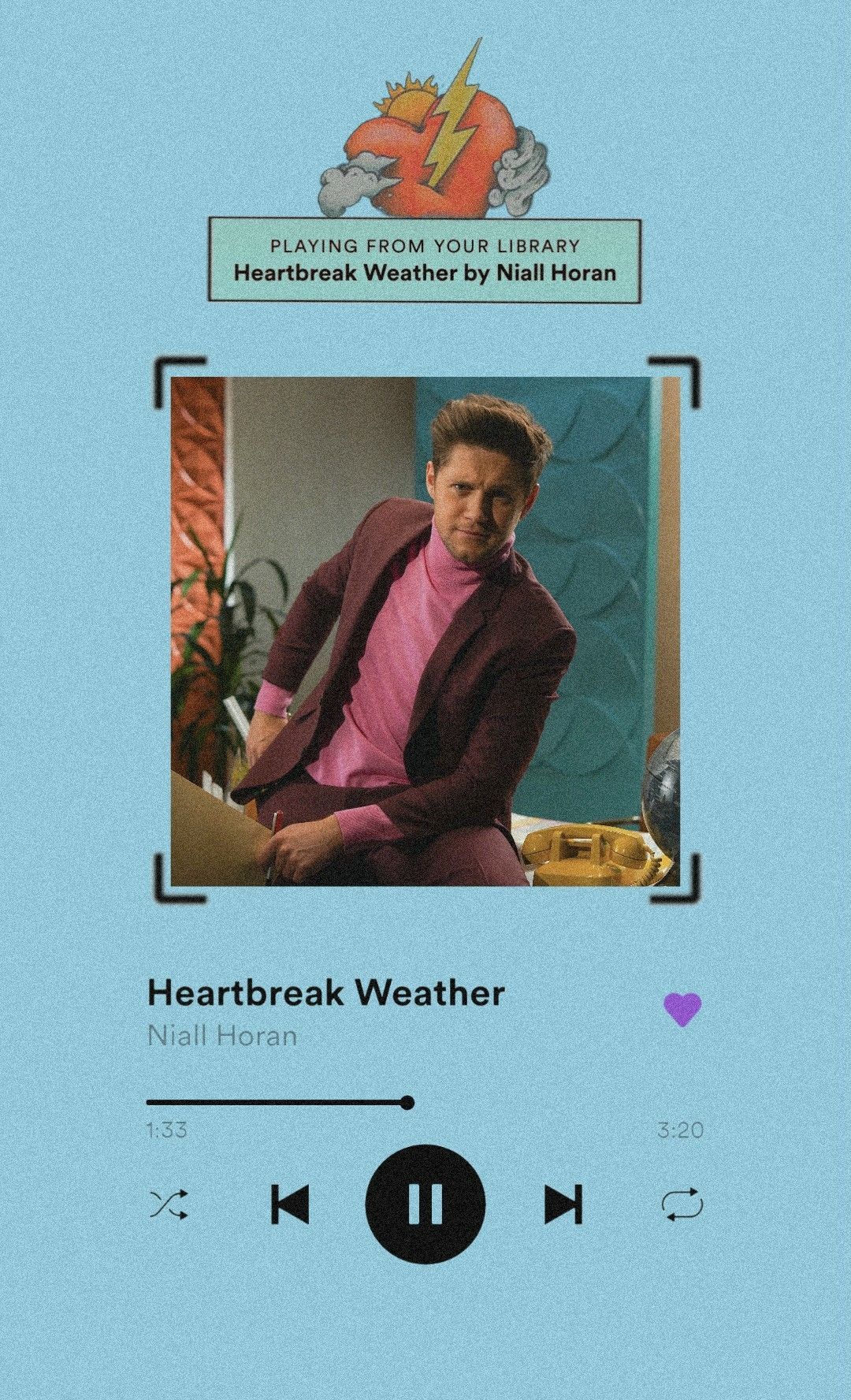 Niall Horan Heartbreak Weather player lockscreen. Niall horan lyrics, Song lyrics wallpaper, One direction songs