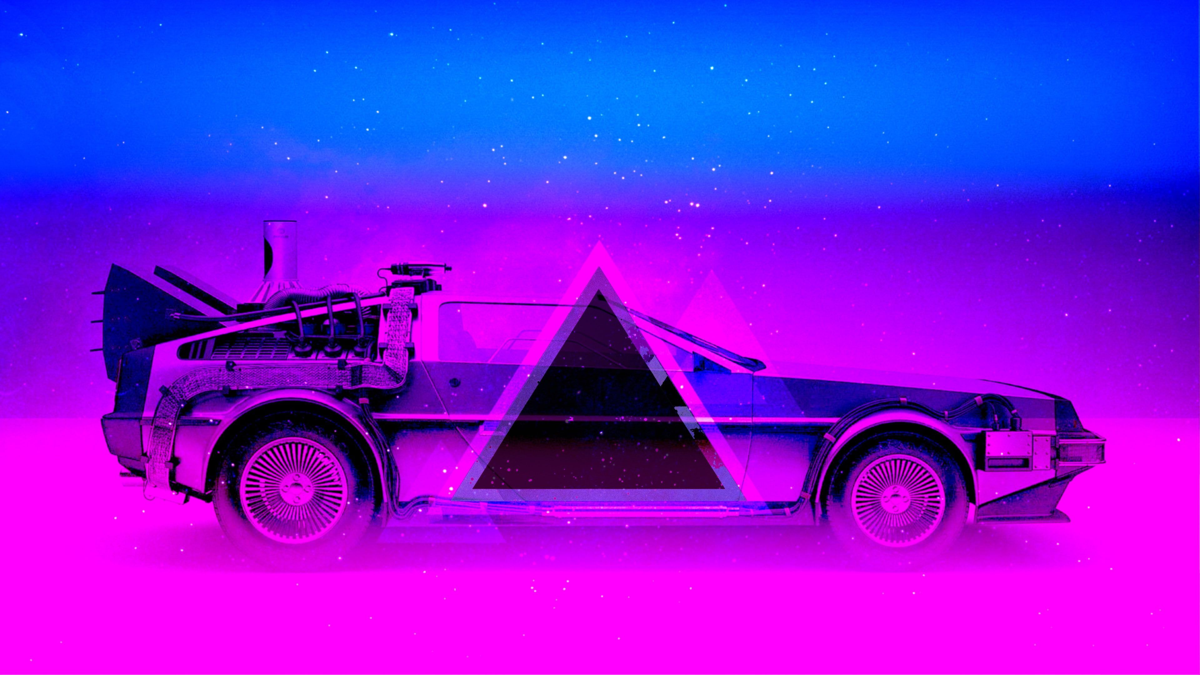 Auto, Music, Neon, Machine, Triangle, DeLorean DMC- Electronic Wallpaper • Wallpaper For You