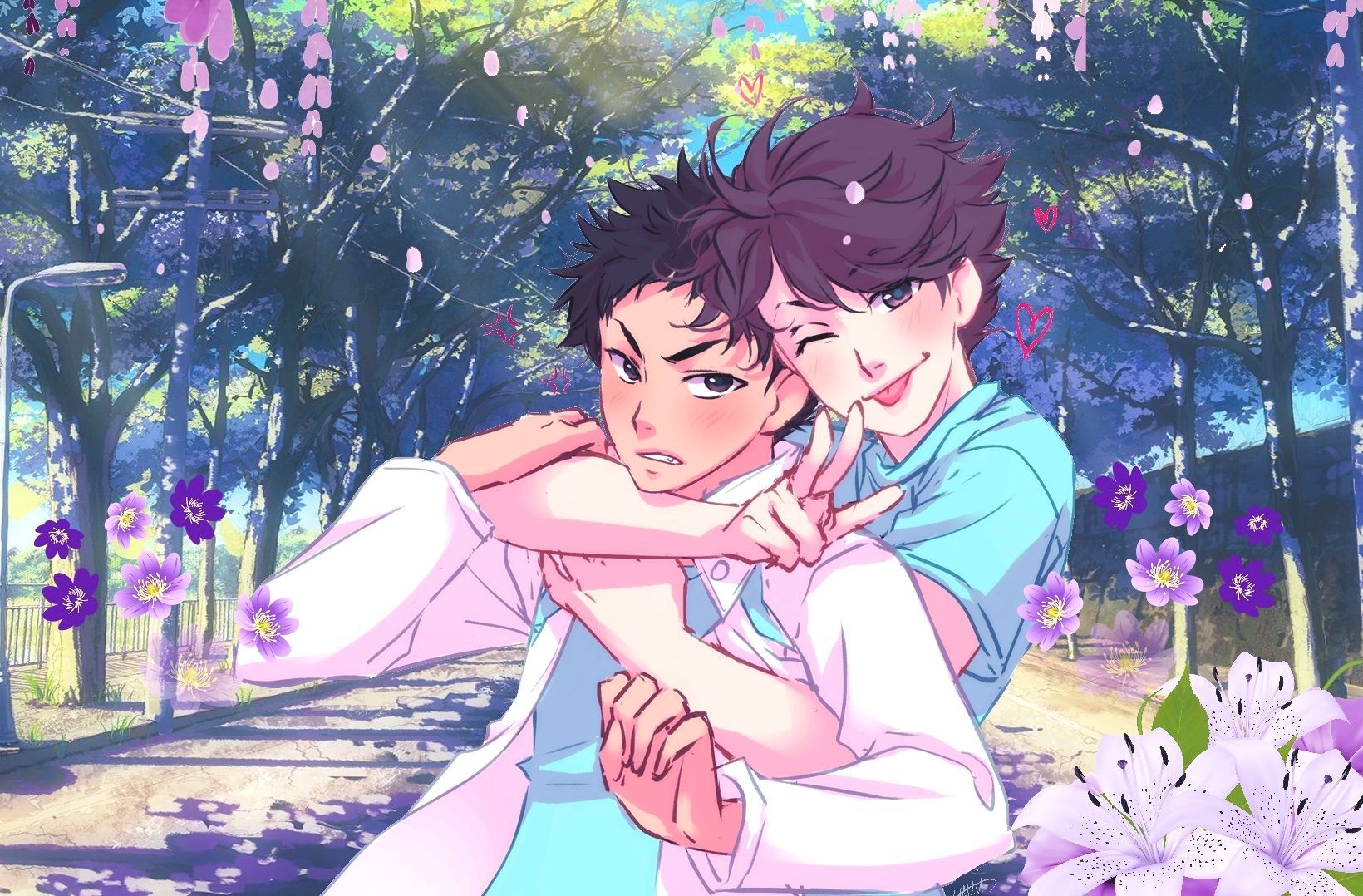 IwaOi Haikyuu Wallpaper Created By Myself. Free Use, Tanja Sama. Haikyuu Wallpaper, Anime Wallpaper, Iwaoi