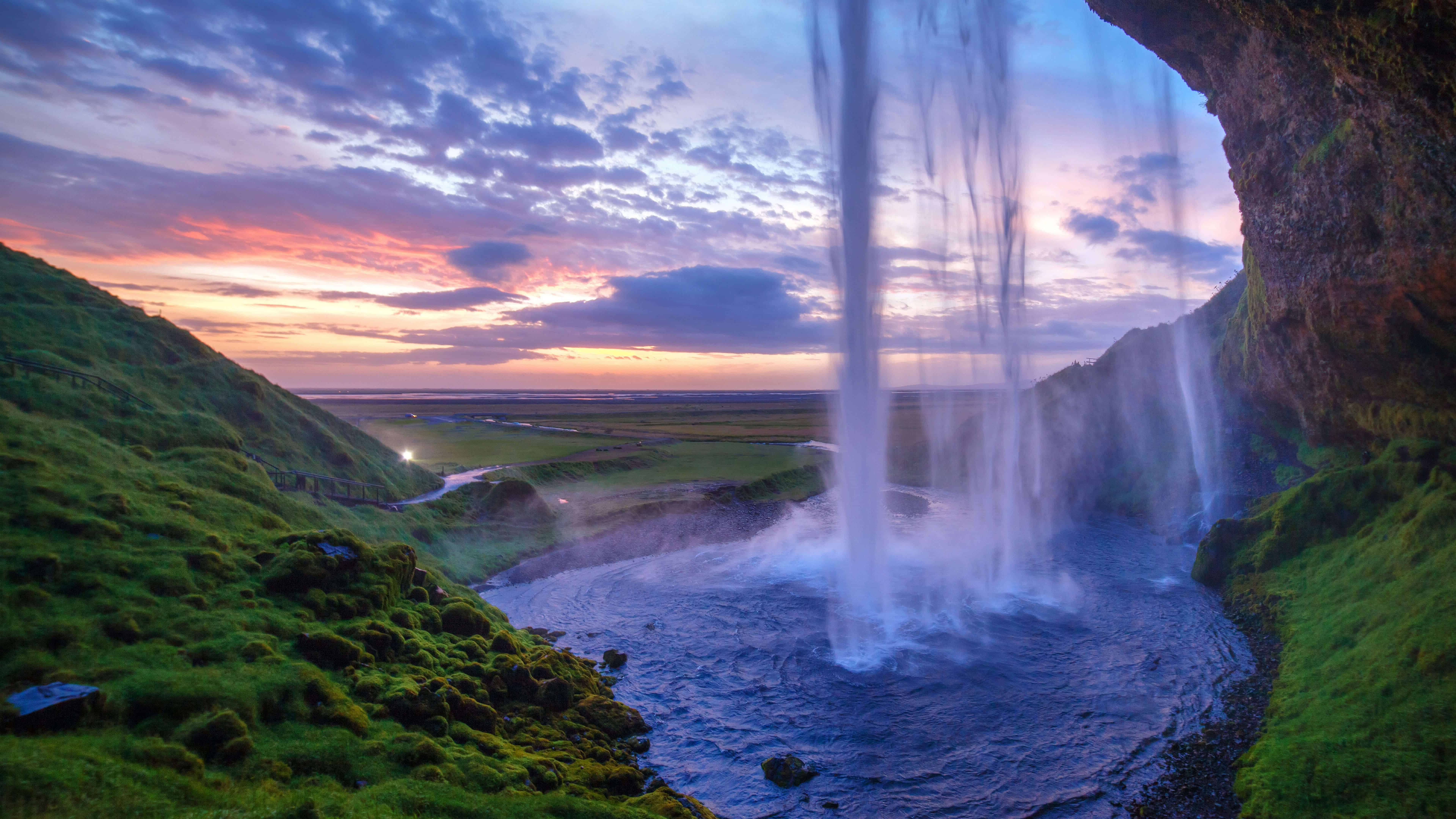Seljalandsfoss Waterfall, Iceland UHD 8K Wallpaper