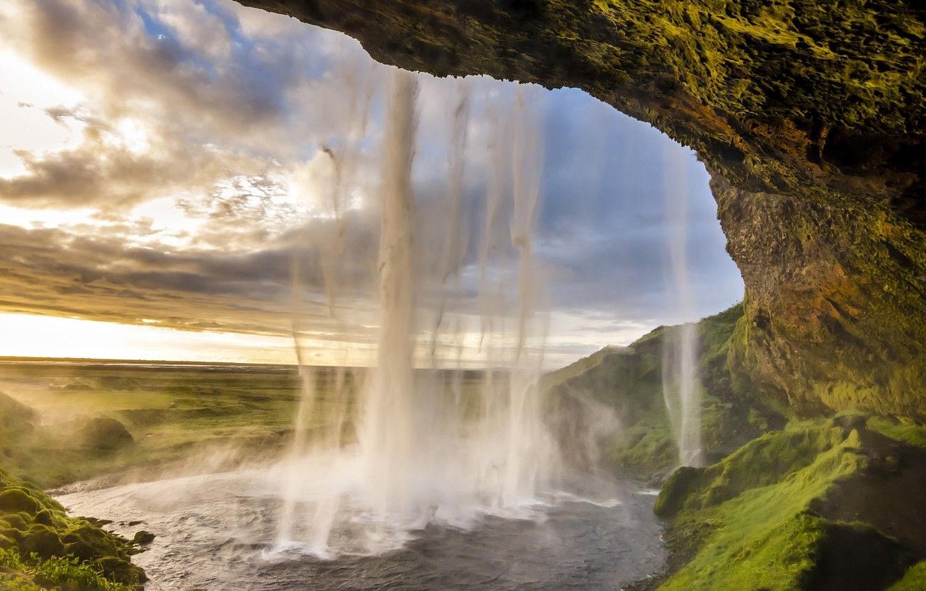 Wallpaper waterfall, Iceland, Seljalandsfoss, seljalandsfoss image for desktop, section пейзажи