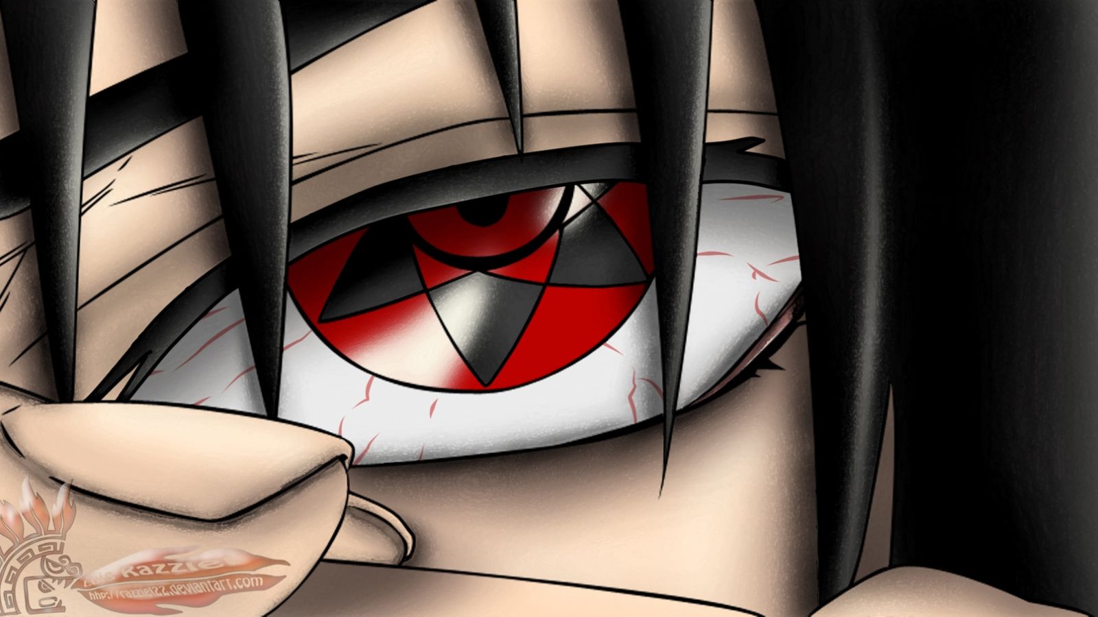 1. Sasuke Uchiha Eye Tattoo - wide 6
