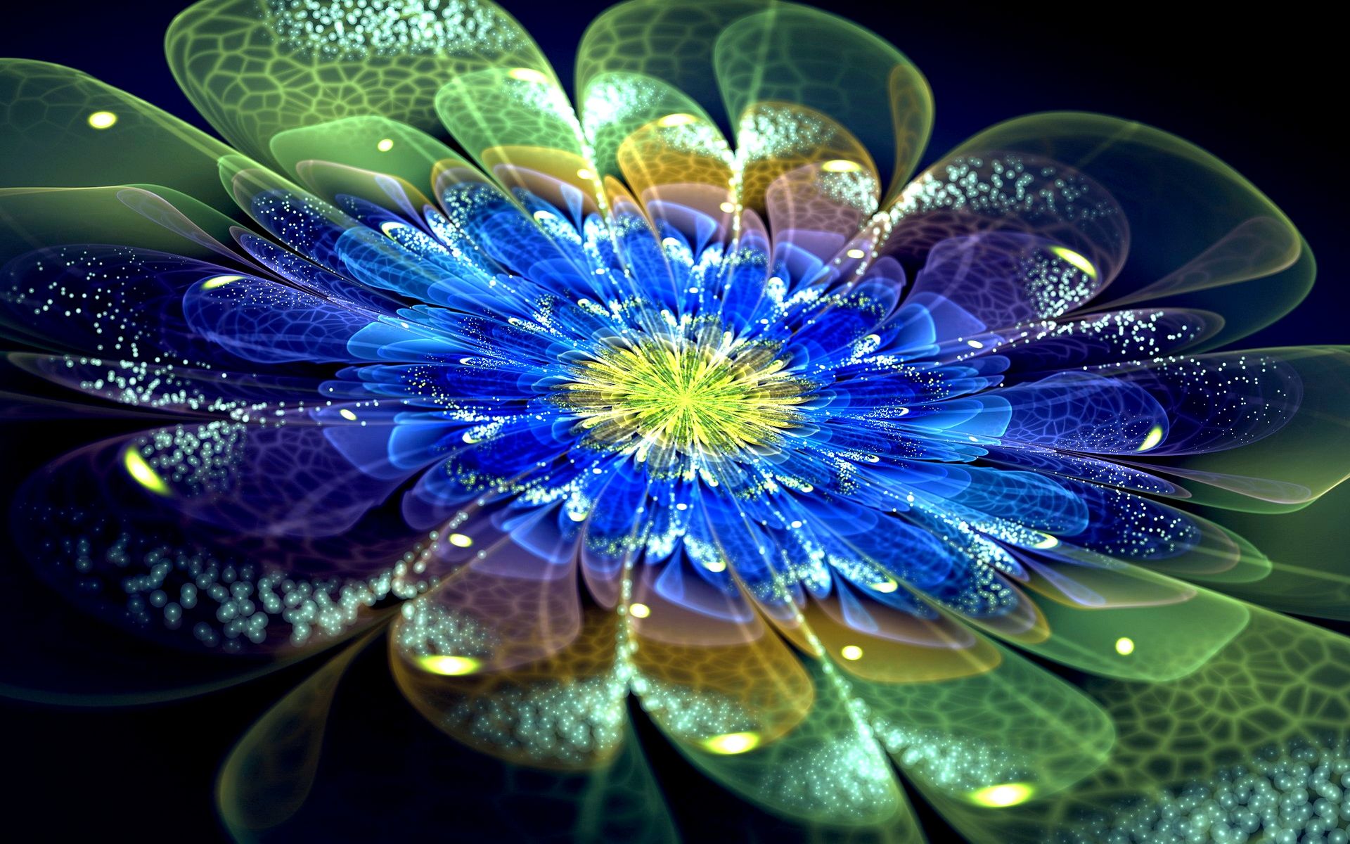 Neon Flowers Wallpaper for PC. Full HD Picture