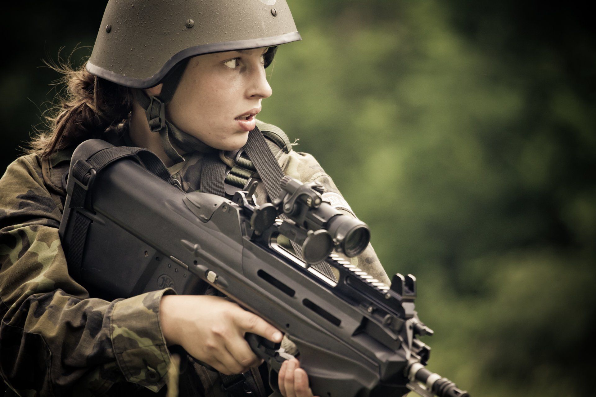 Girl Soldier Fn F2000 Army Women HD HD Wallpaper