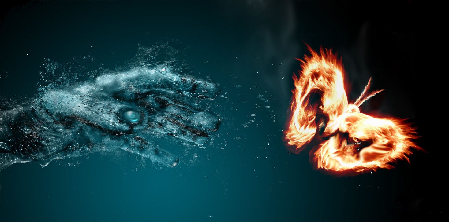 Love Fire & Water HD Wallpaper