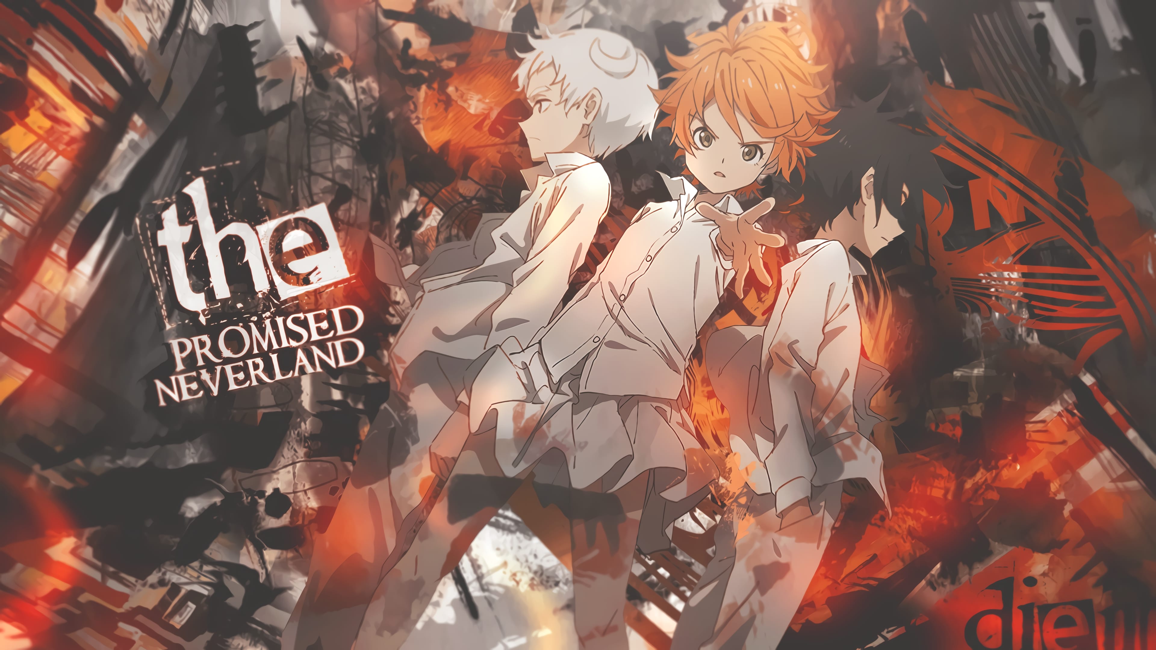 The Promised Neverland Emma Ray Norman HD 4K Wallpaper #5.2992