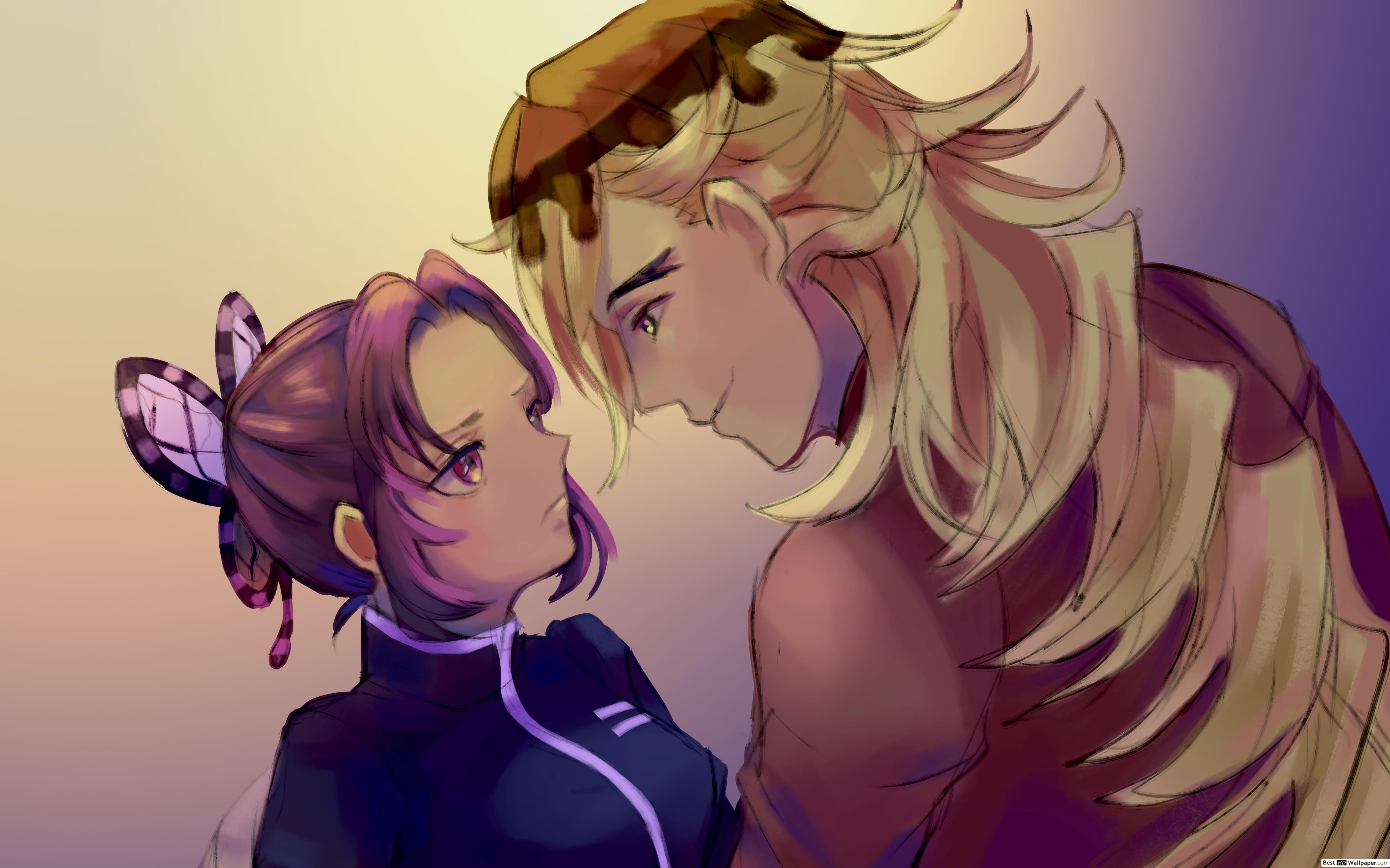 Demon Slayer Kochou & Douma HD wallpaper download